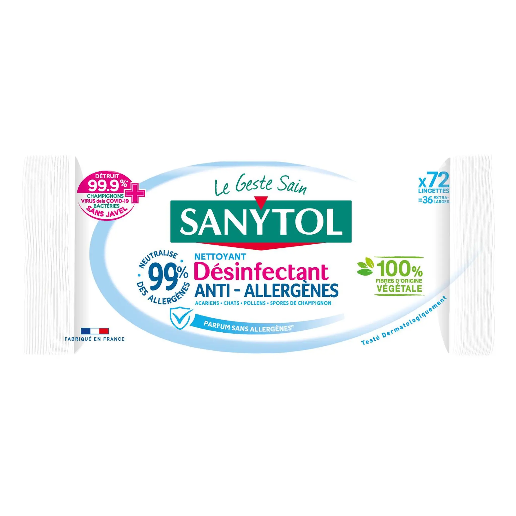 SANYTOL Lingettes désinfectantes WC biodégradables anti-allergènes