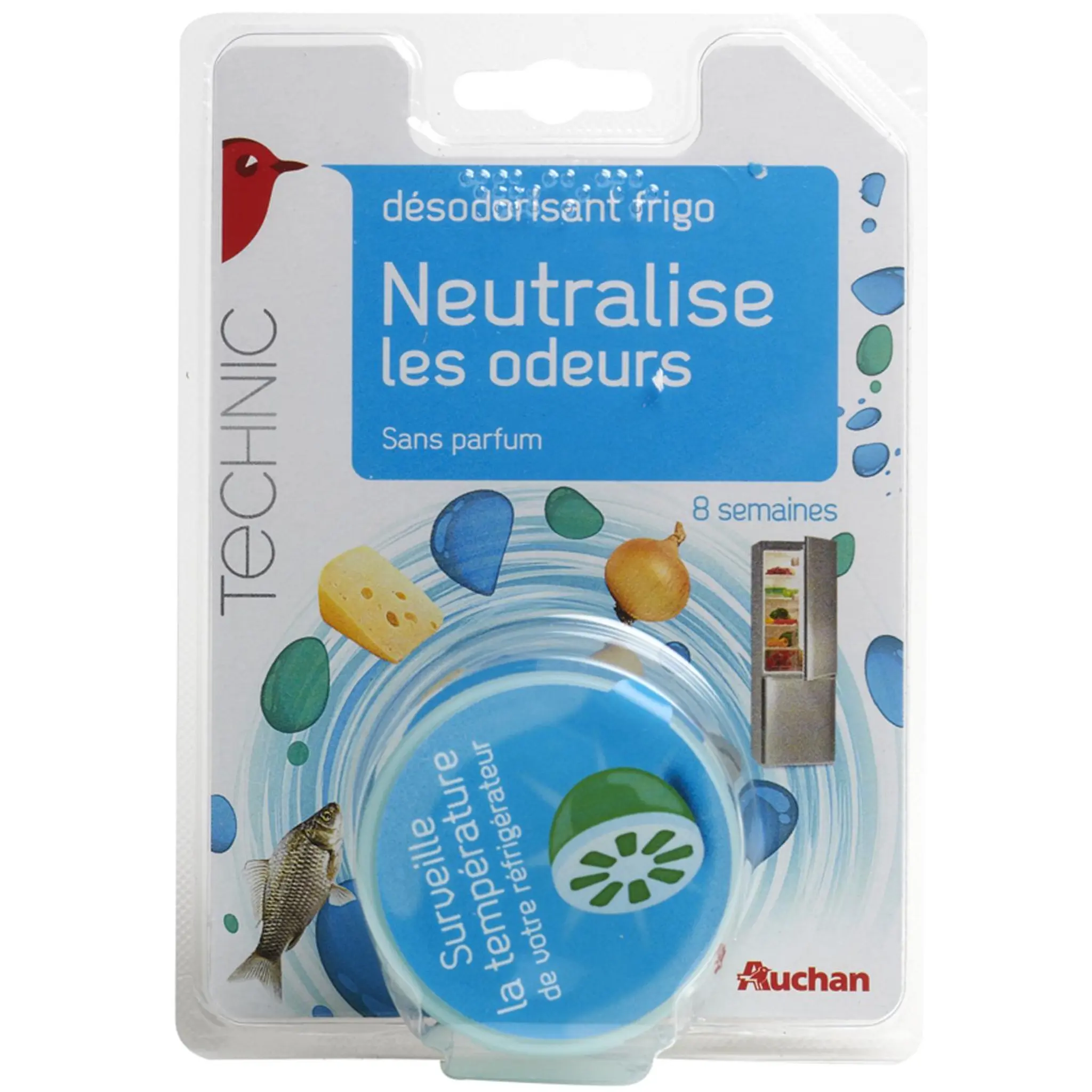 AUCHAN Désodorisant frigo anti-odeur et sans parfum