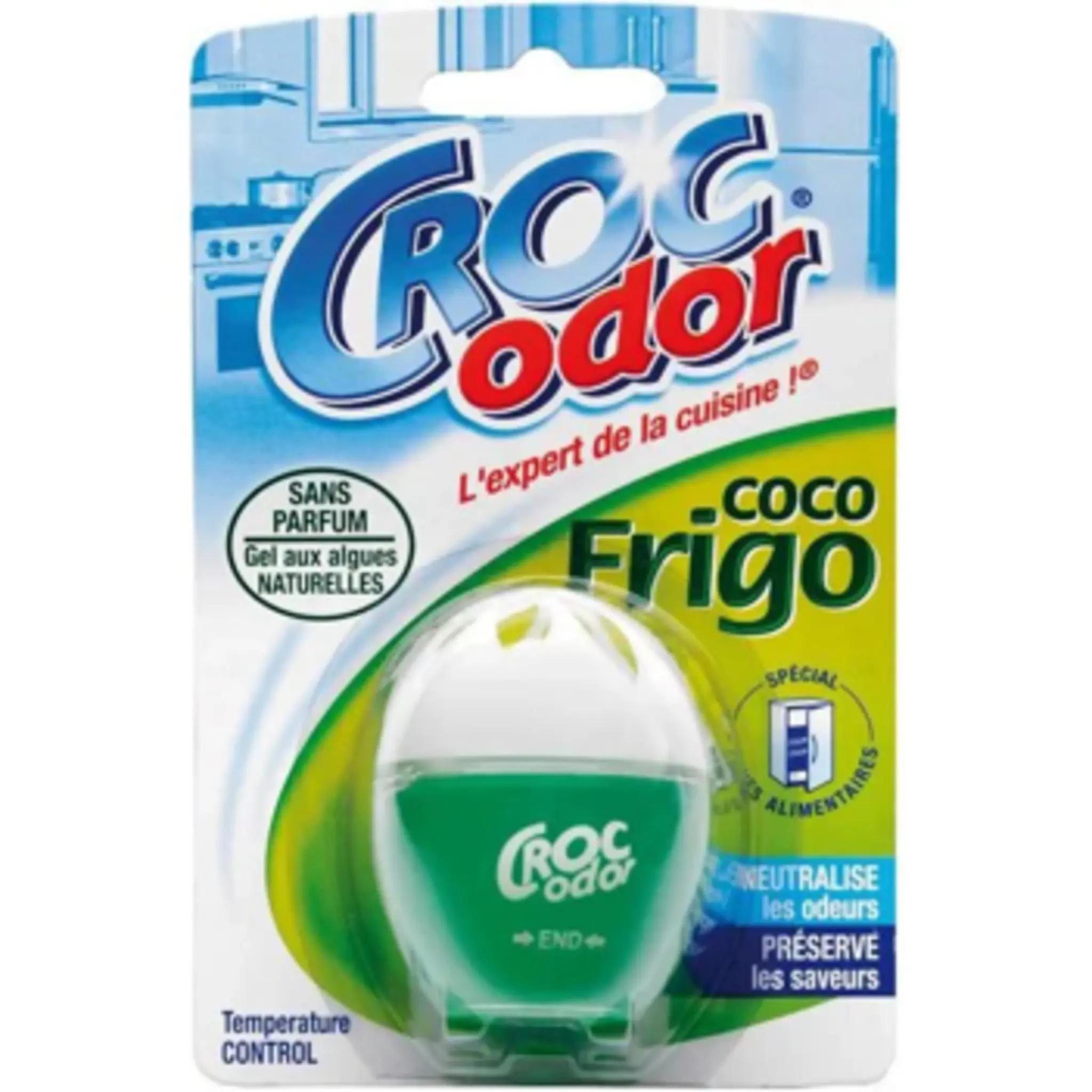CROC ODOR Désodorisant frigo gel aux algues naturelles sans parfum