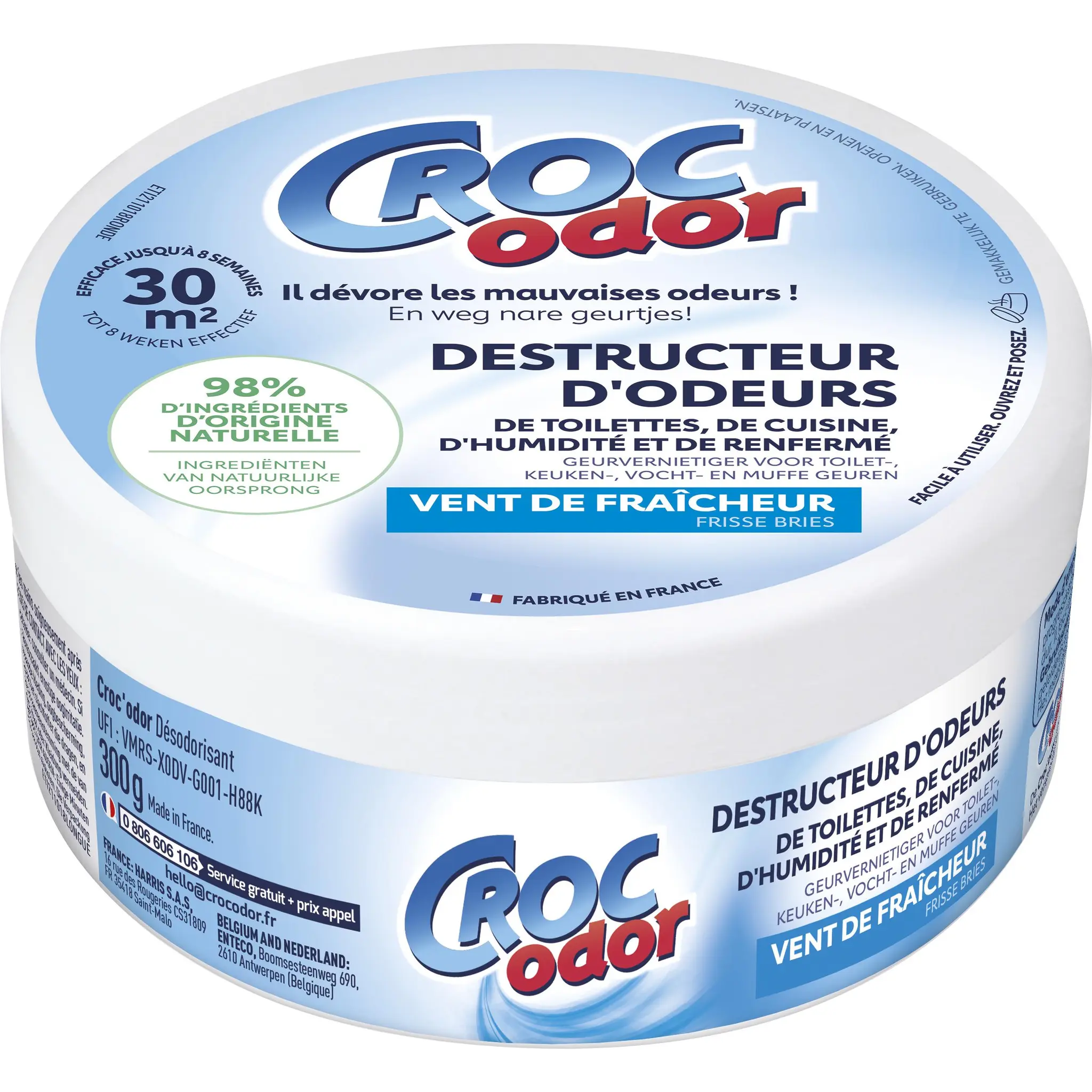 CROC ODOR Poudre désodorisant neutralisateur d'odeur fraîcheur