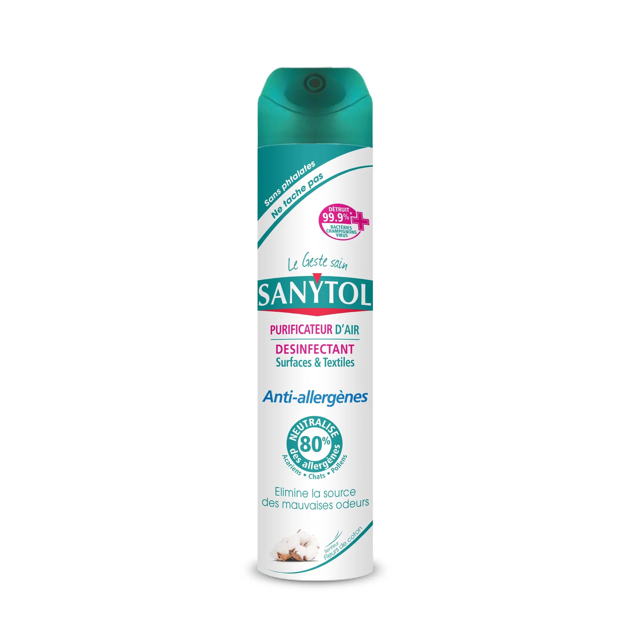 SANYTOL Spray purificateur d'air désinfectant surfaces et textiles anti-allergènes
