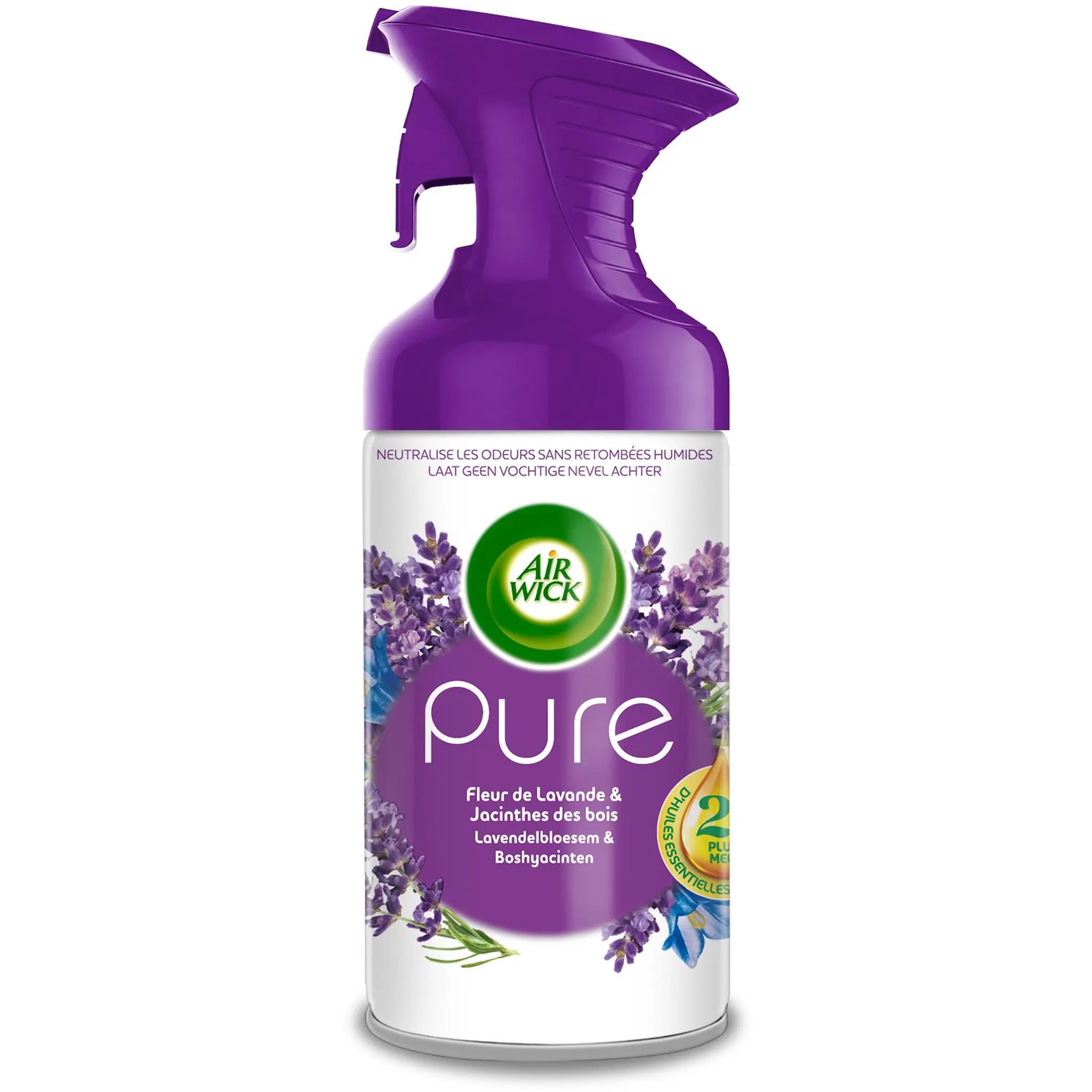 AIR WICK Aérosol désodorisant sans retombées humides fleur de lavande et jacinthes des bois