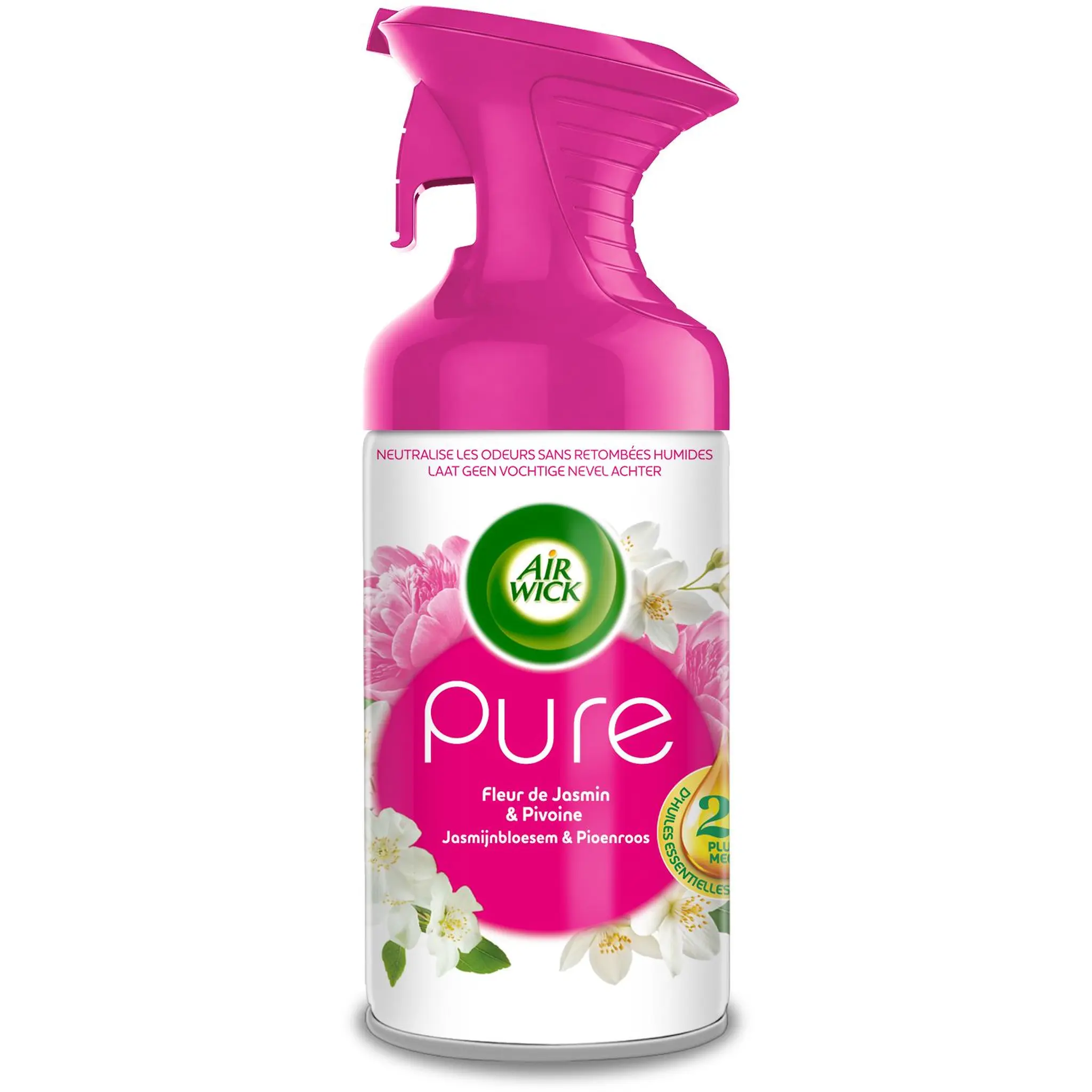 AIR WICK Aérosol désodorisant sans retombées humides fleur de jasmin et pivoine