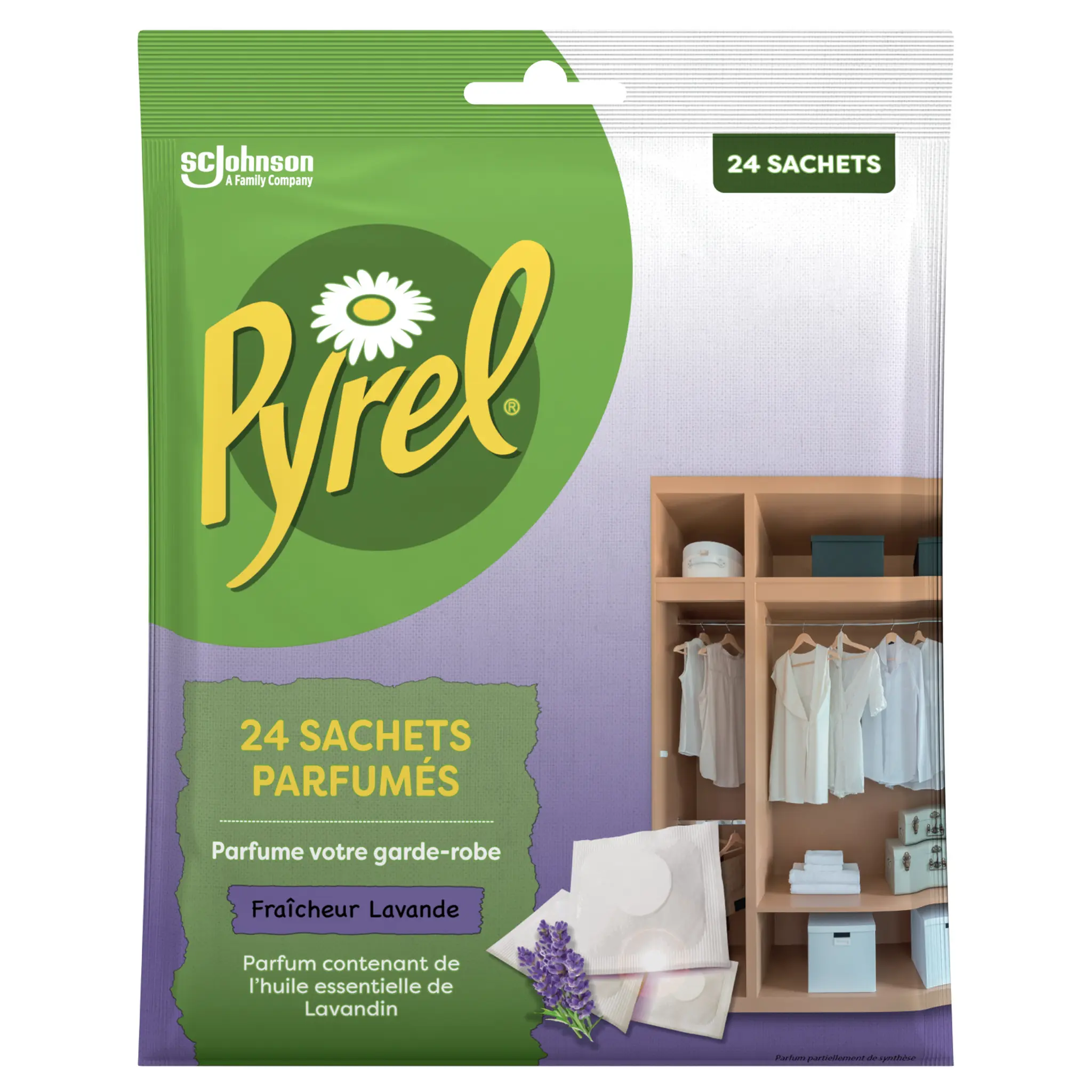 PYREL Sachets parfumés à la fraîcheur lavande pour la garde-robe