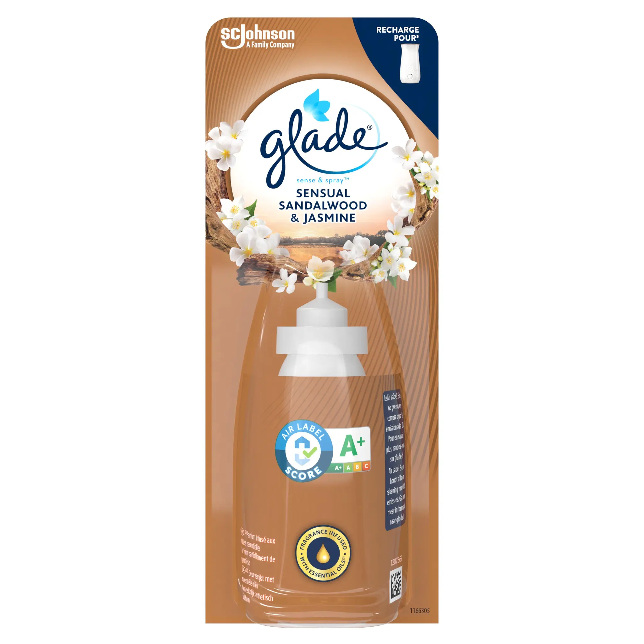 GLADE Recharge diffuseur Sense & spray bois de santal et jasmin