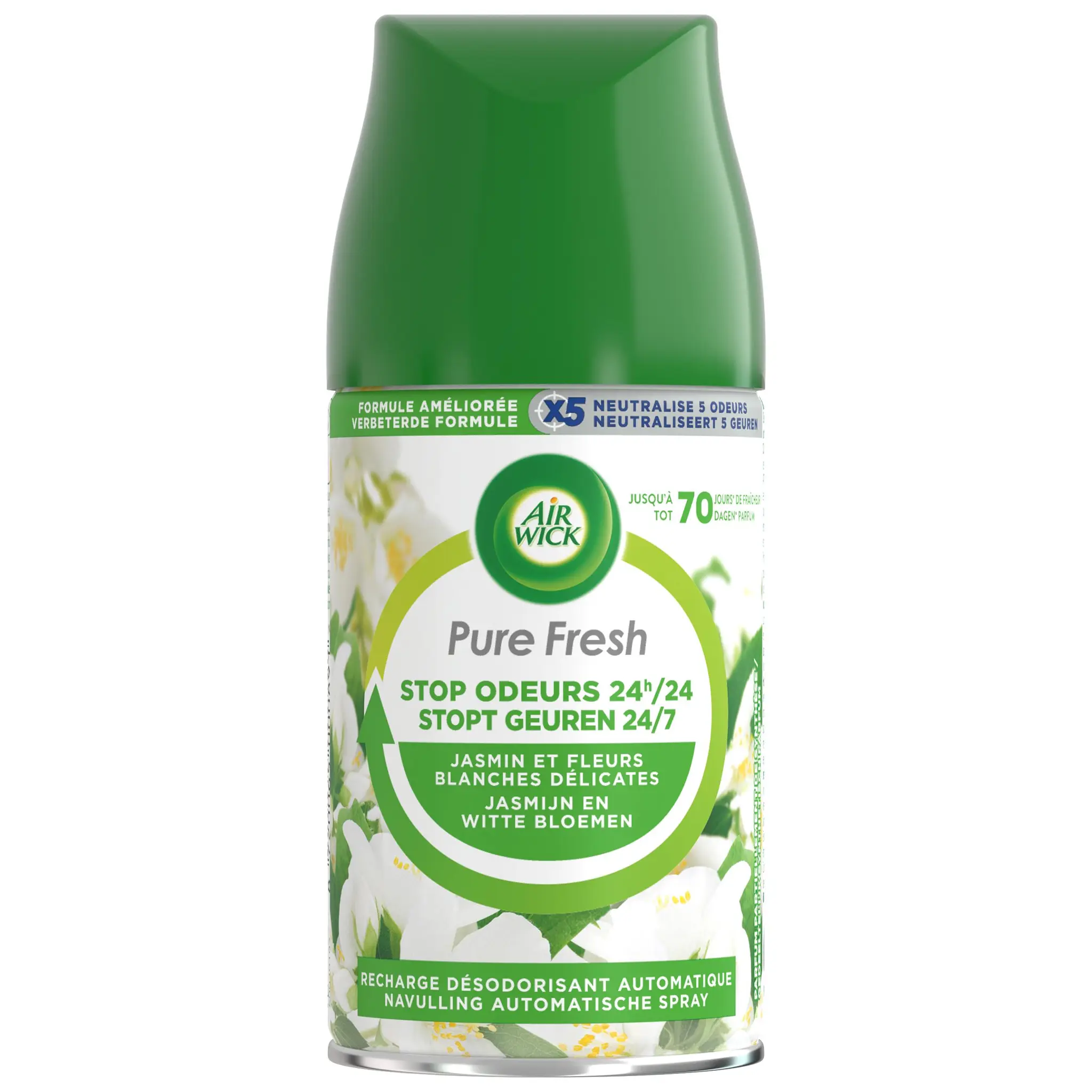 AIR WICK Recharge diffuseur automatique Pure Fresh jasmin et fleurs blanches délicates