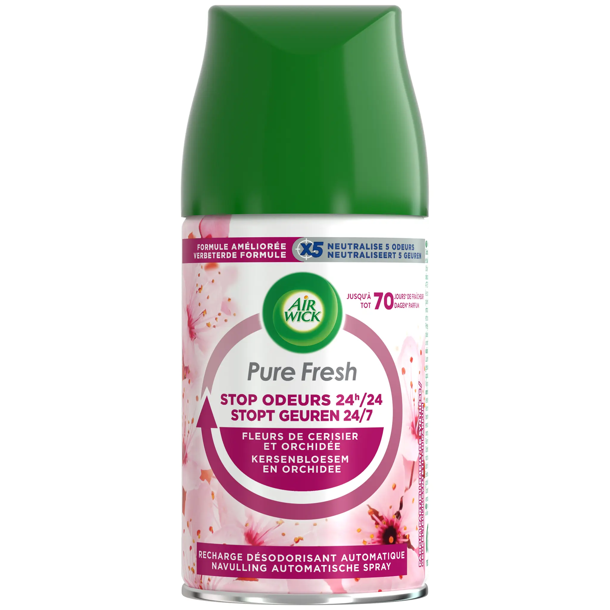 AIR WICK Recharge diffuseur automatique Pure fresh fleurs de cerisier et orchidée