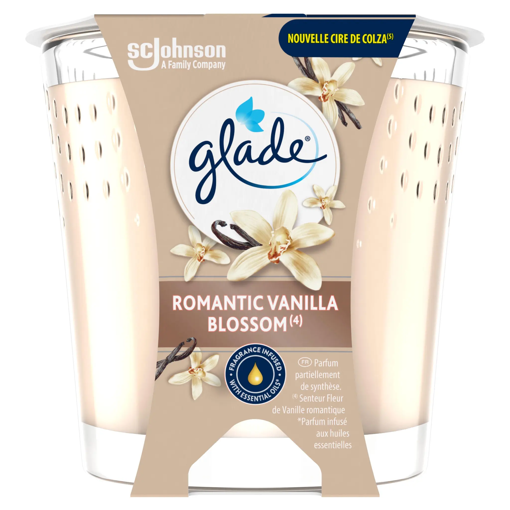 GLADE Bougie parfumée romantic vanilla blossom