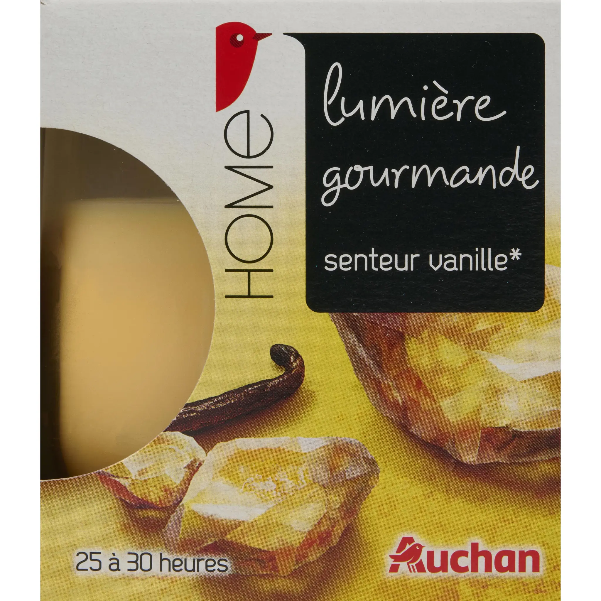 AUCHAN Bougie parfumée lumière gourmande vanille