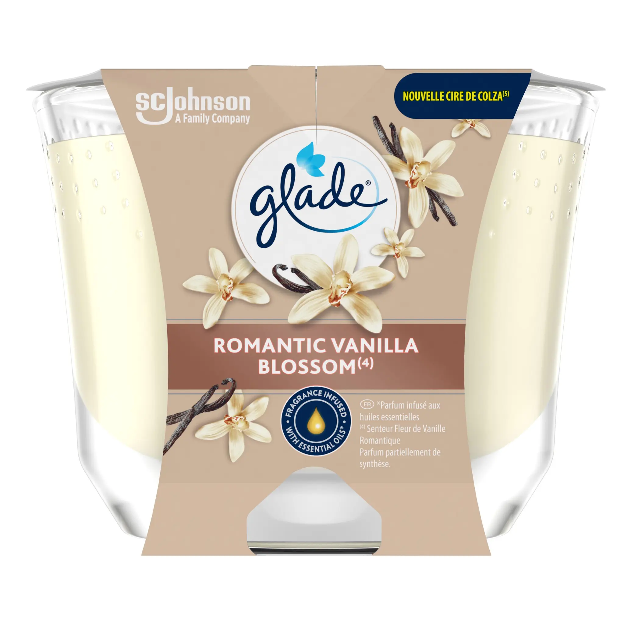 GLADE Bougie longue duree romantic vanilla blossom