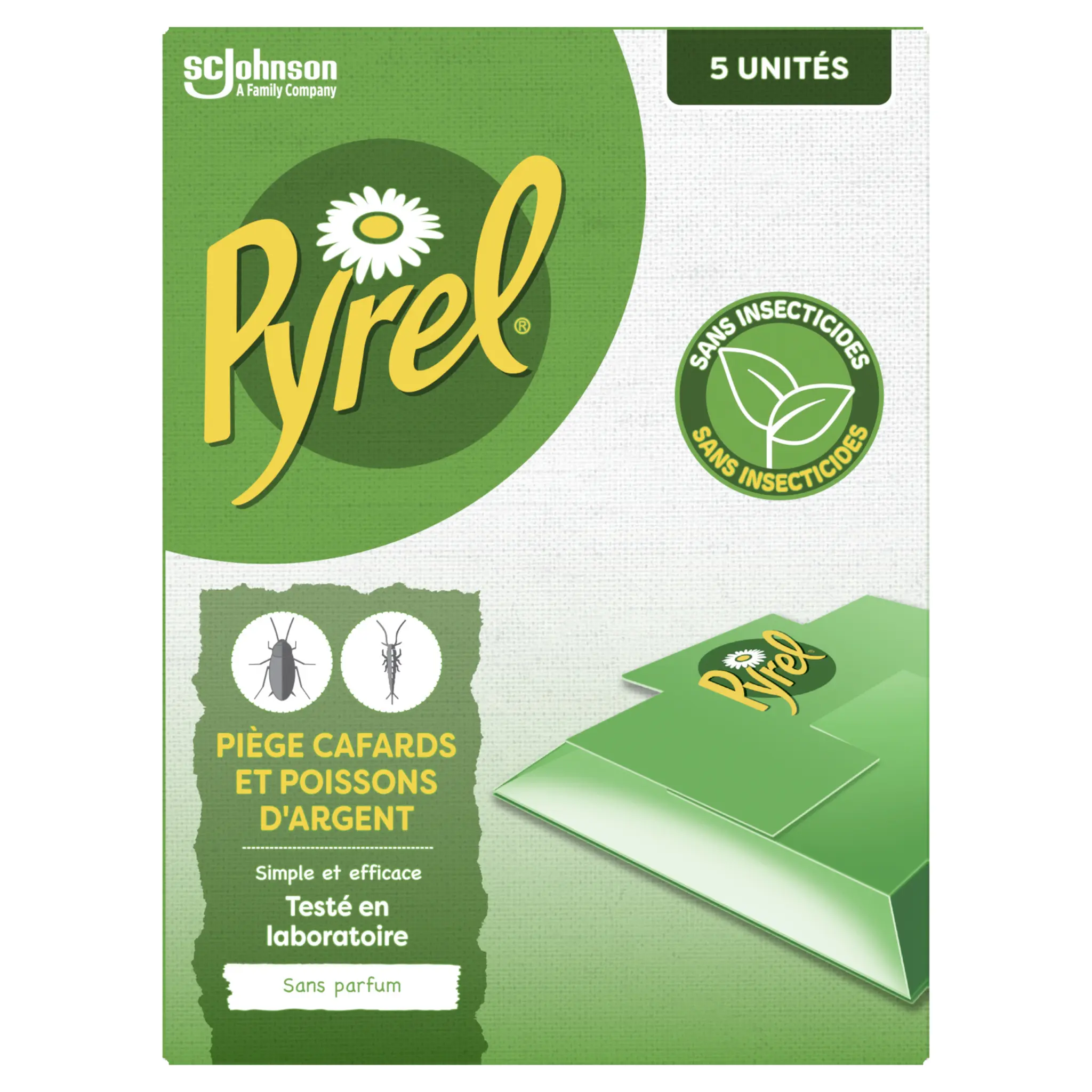 PYREL Piège contre les cafards et poissons d'argent sans parfum et sans insecticides