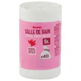 AUCHAN Sacs poubelle à liens détachables salle de bains 5L