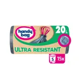 HANDY BAG Sacs poubelle recyclés ultra résistants à liens coulissants 20L