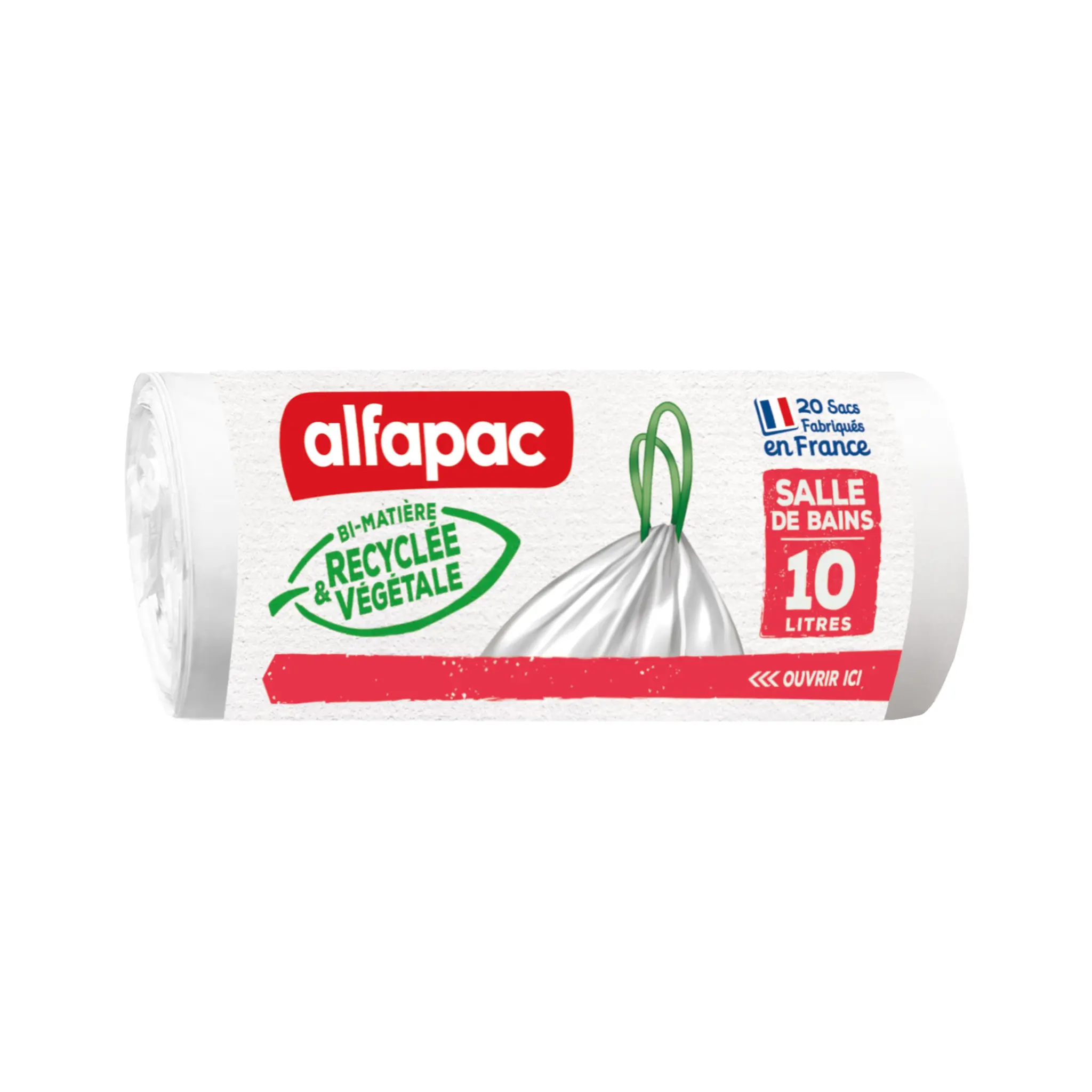 ALFAPAC Sacs poubelle à liens coulissants salle de bains 10L
