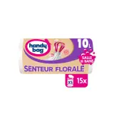 HANDY BAG Sacs poubelle recyclés à liens coulissants senteur florale 10L