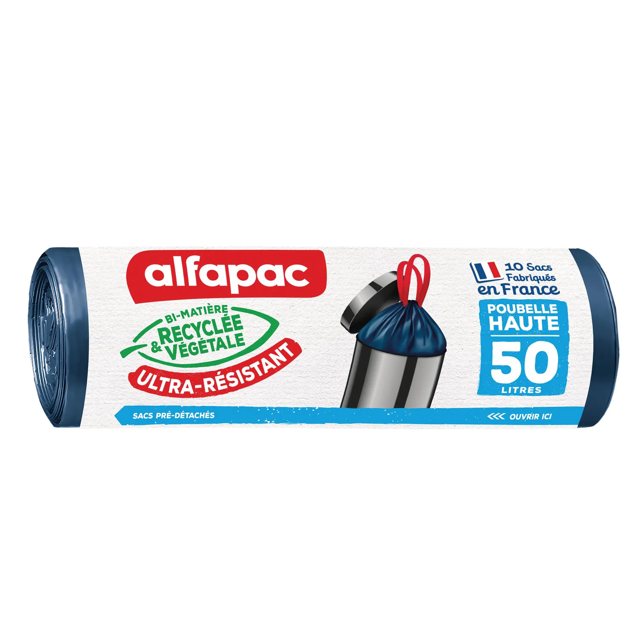 ALFAPAC Sacs poubelle à liens coulissants ultra résistants 50L