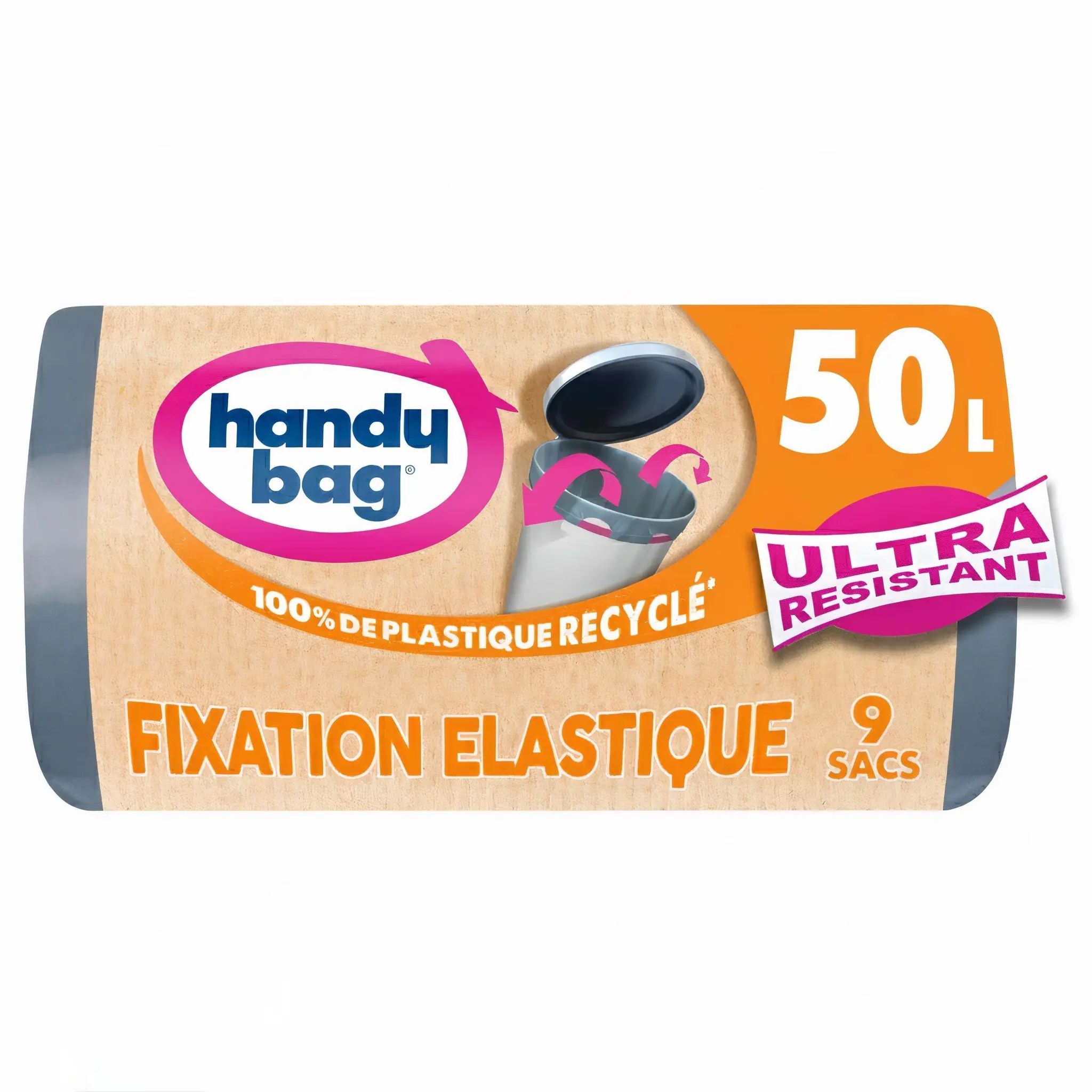 HANDY BAG Sacs poubelle fixation élastique 50l matière recyclée