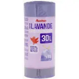 AUCHAN Sacs poubelle à liens coulissants parfum lavande 30L