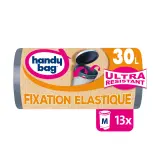 HANDY BAG Sacs poubelle 100% plastique recyclé fixation élastique 30L