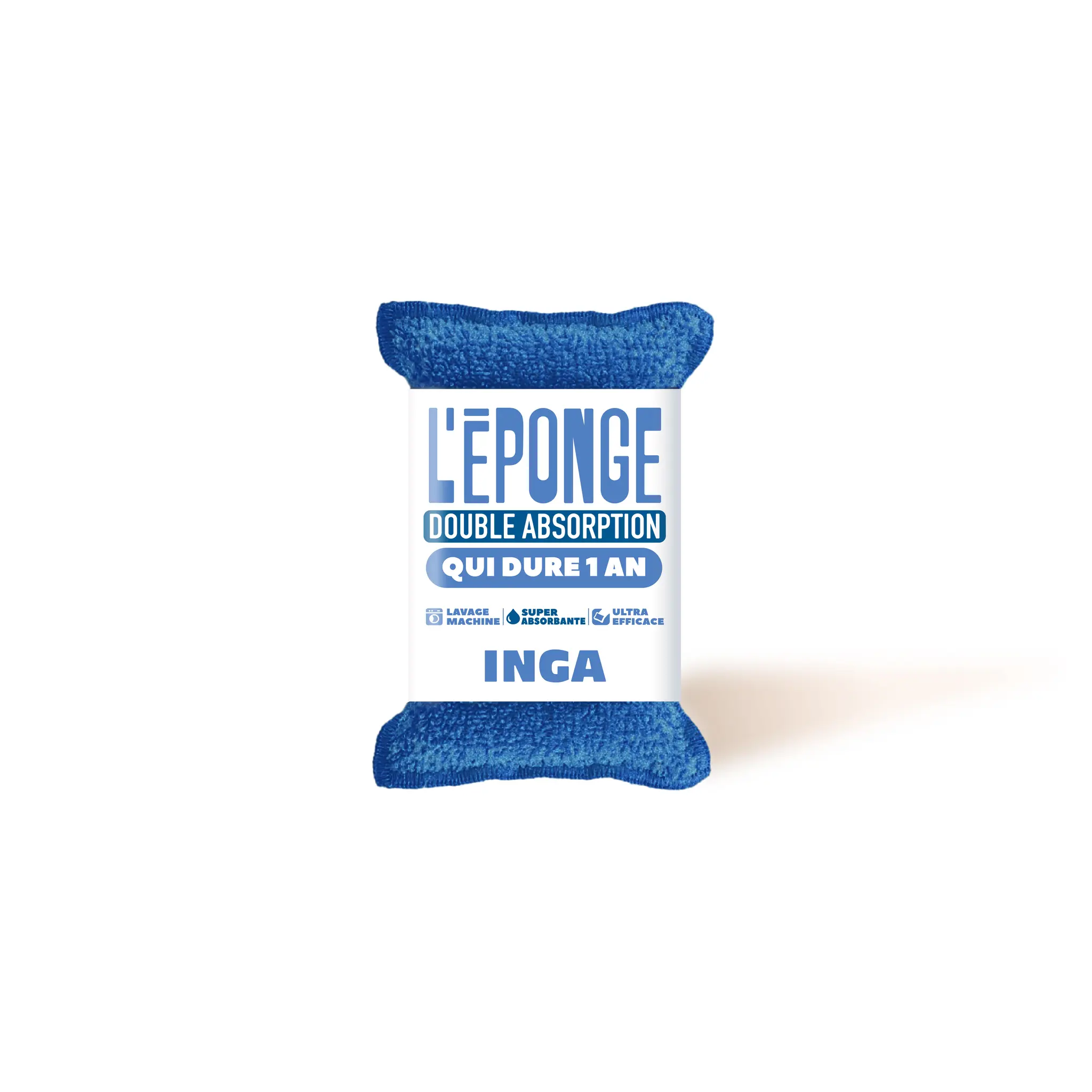 INGA Eponge lavable ne raye pas salle de bain bleue