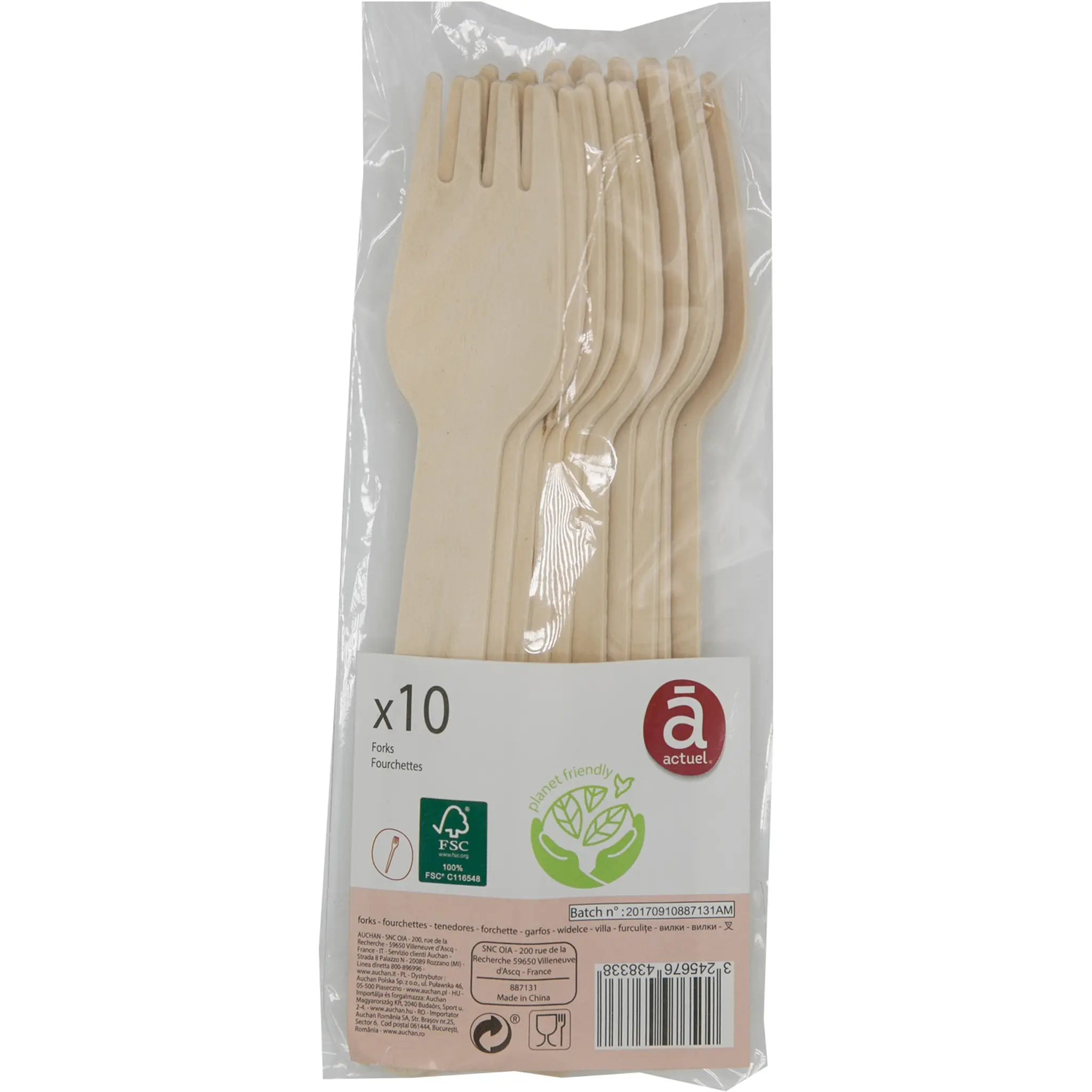 ACTUEL Fourchettes en bois compostables