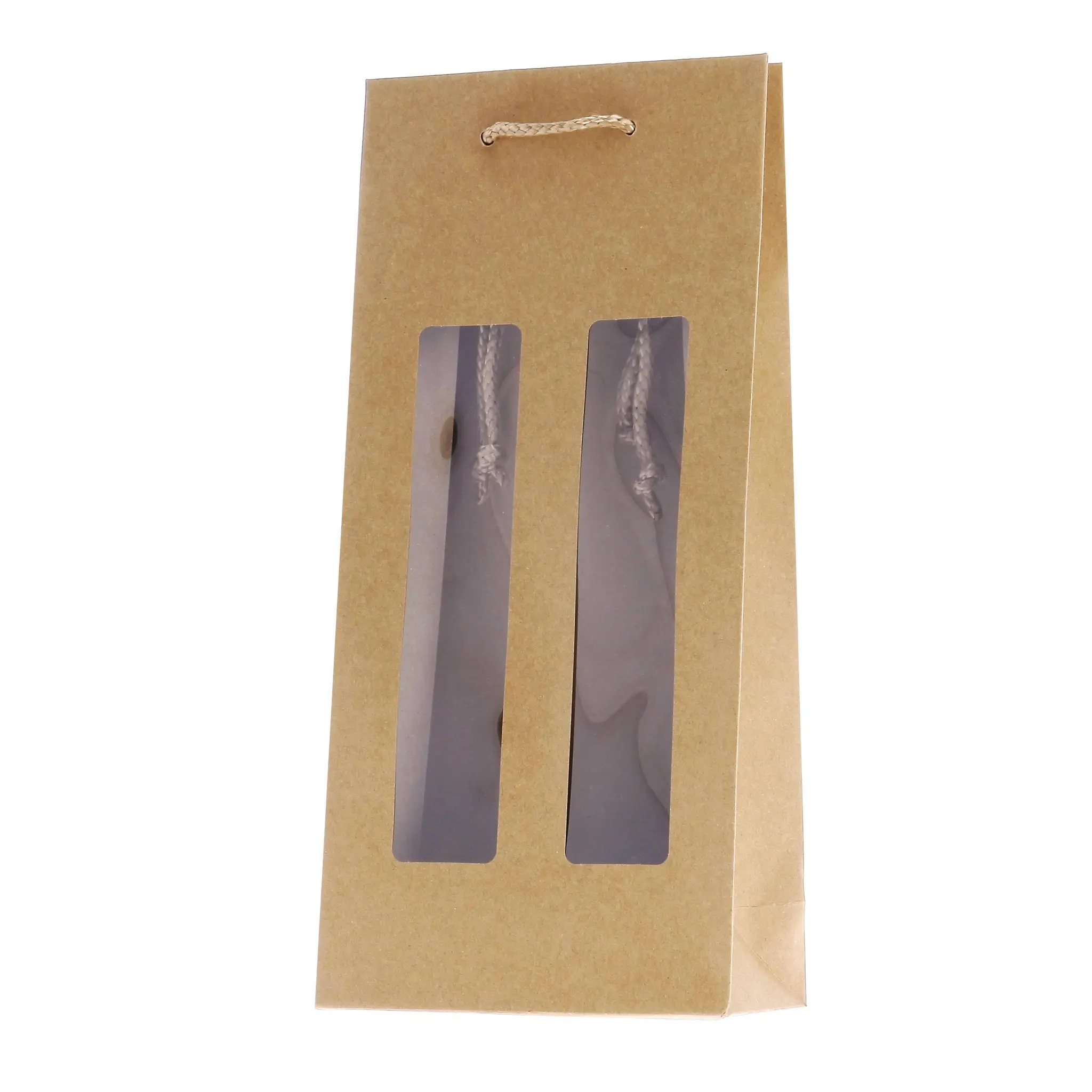 Sac papier kraft pour deux bouteilles de vin
