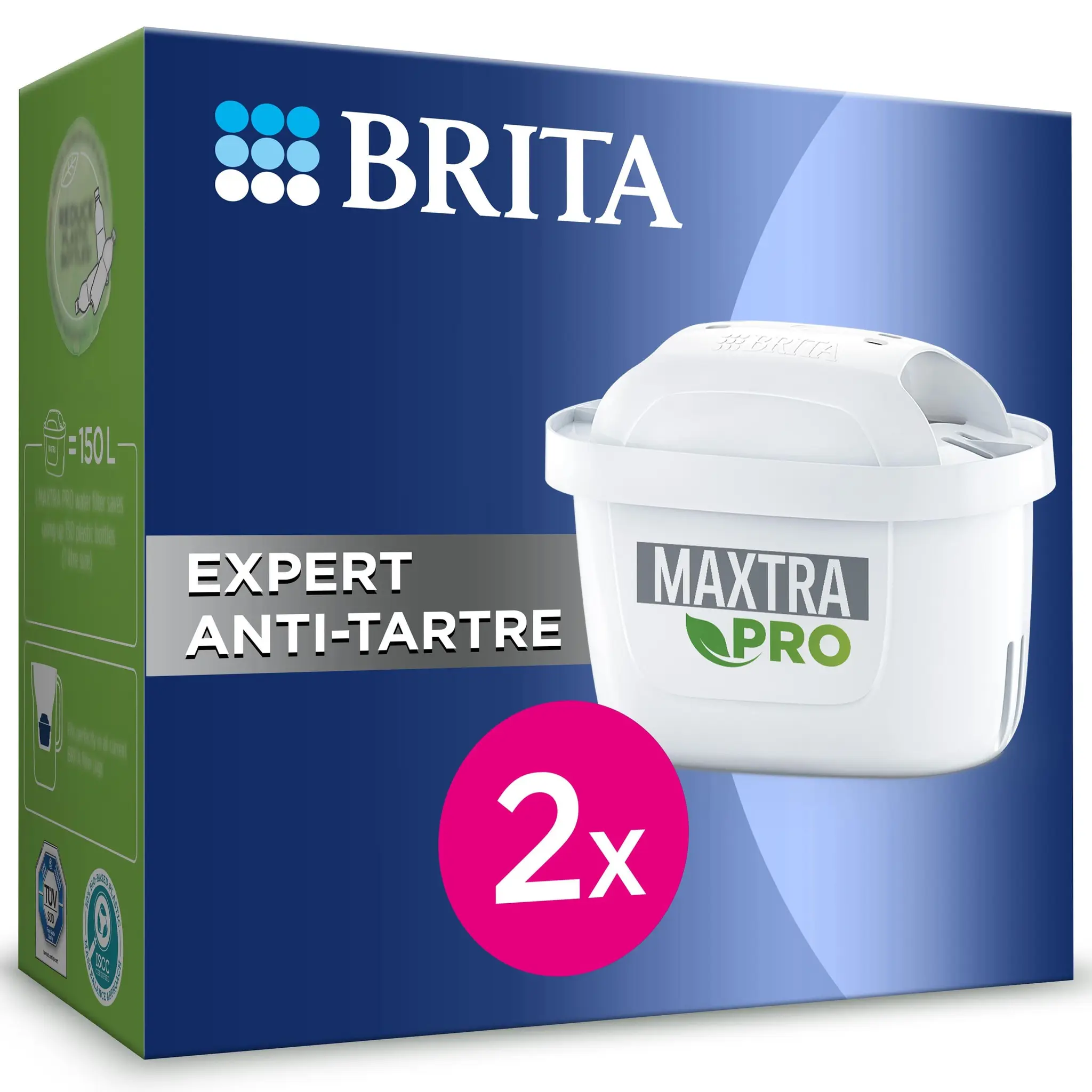 BRITA Pack de 2 cartouches MAXTRA PRO Expert anti-tartre pour carafes filtrantes