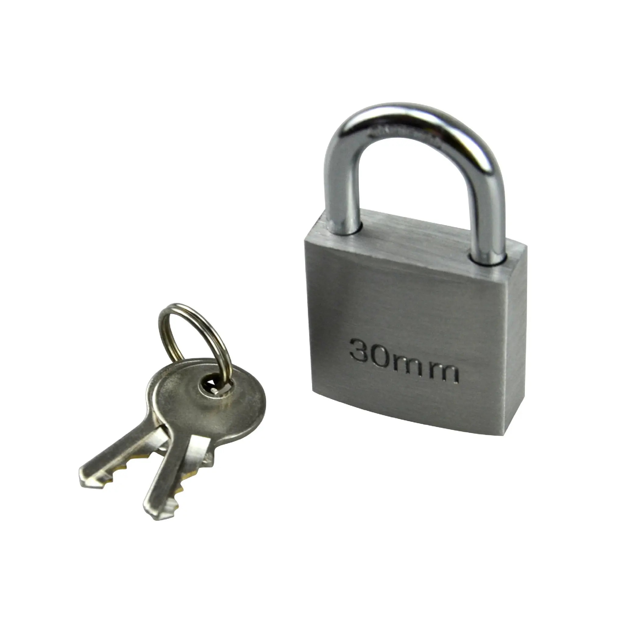 AUCHAN Cadenas 30mm Alu Clé sécurité x2 - gris