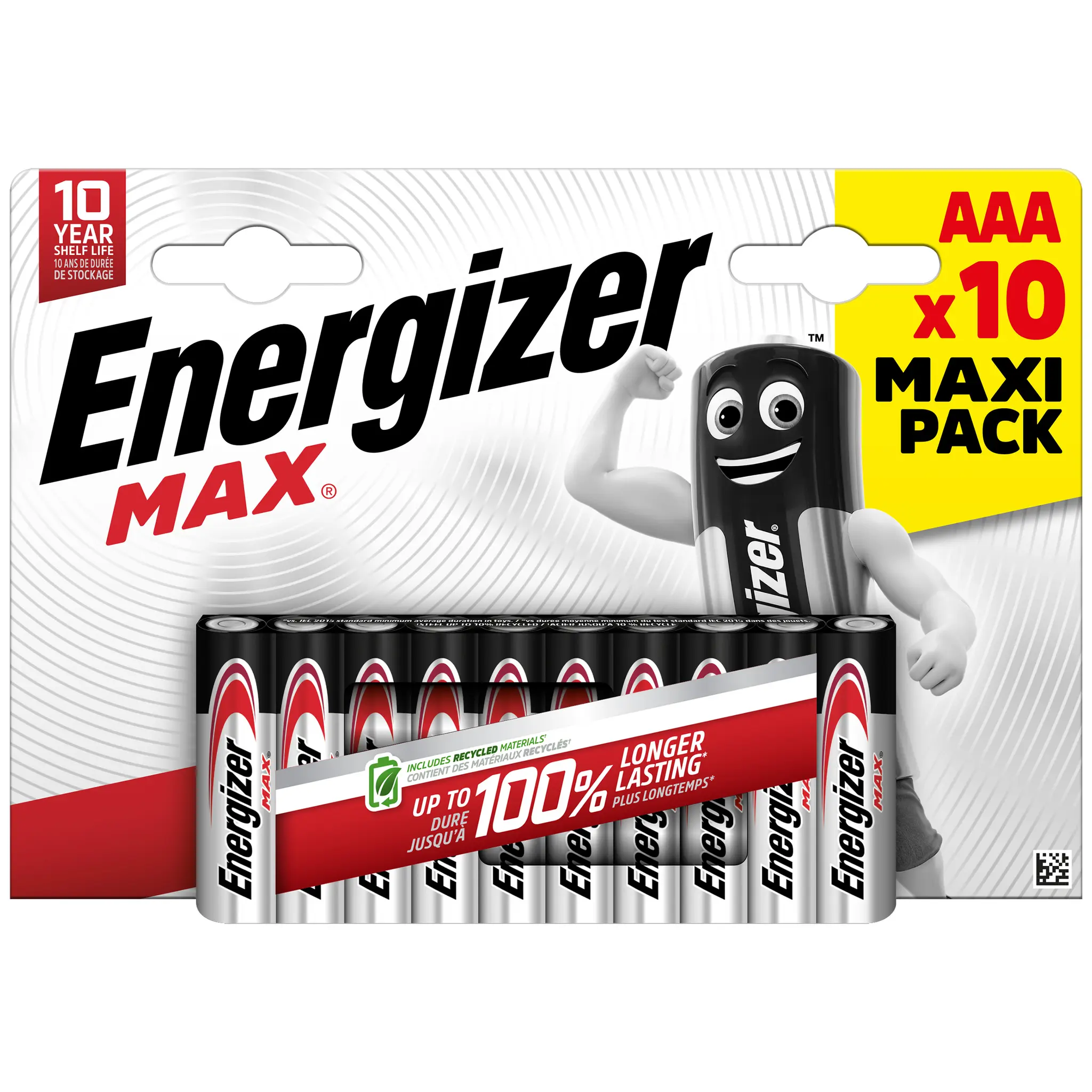ENERGIZER Lot de 10 piles alcalines MAX AAA/LR03
