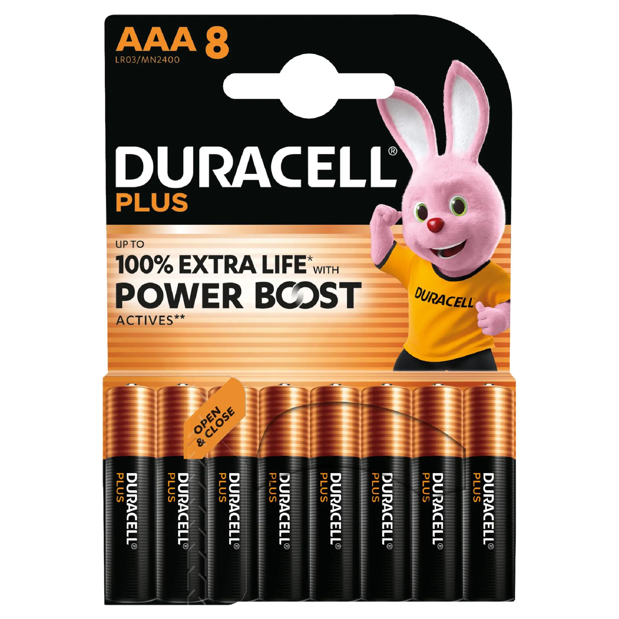 DURACELL Lot de 8 piles plus AAA Power Boost