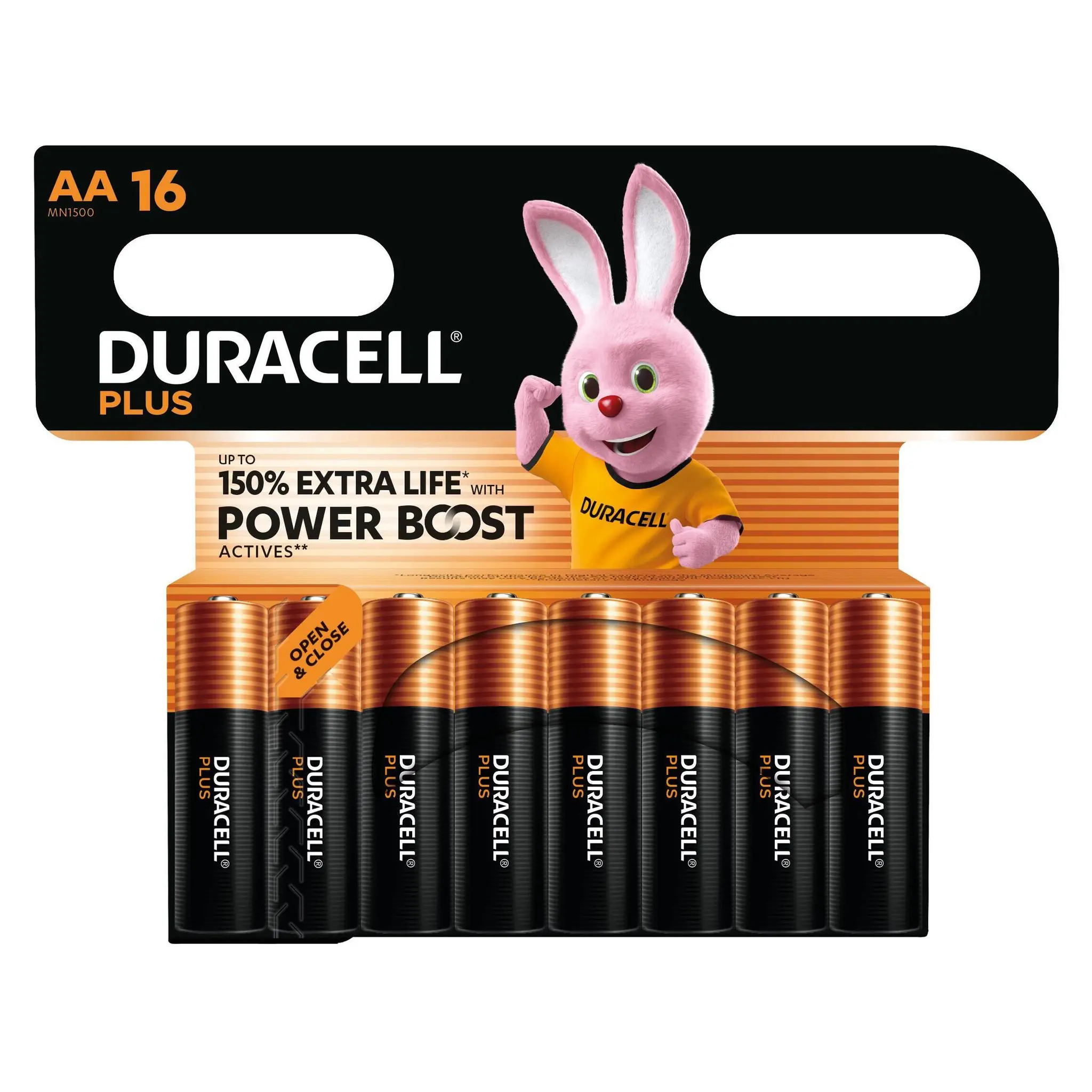 DURACELL Lot de 16 piles plus AA Power boost