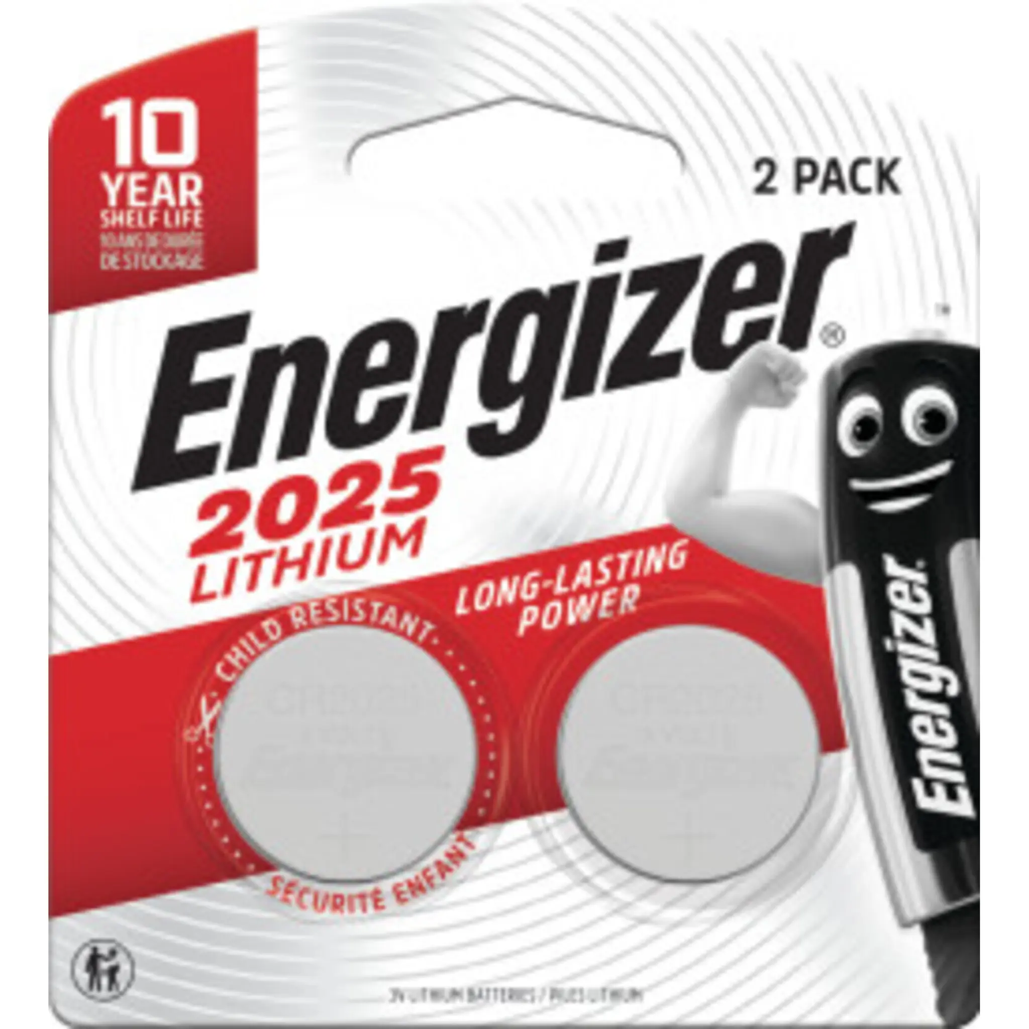 ENERGIZER Lot de 2 piles blister CR2025 lithium