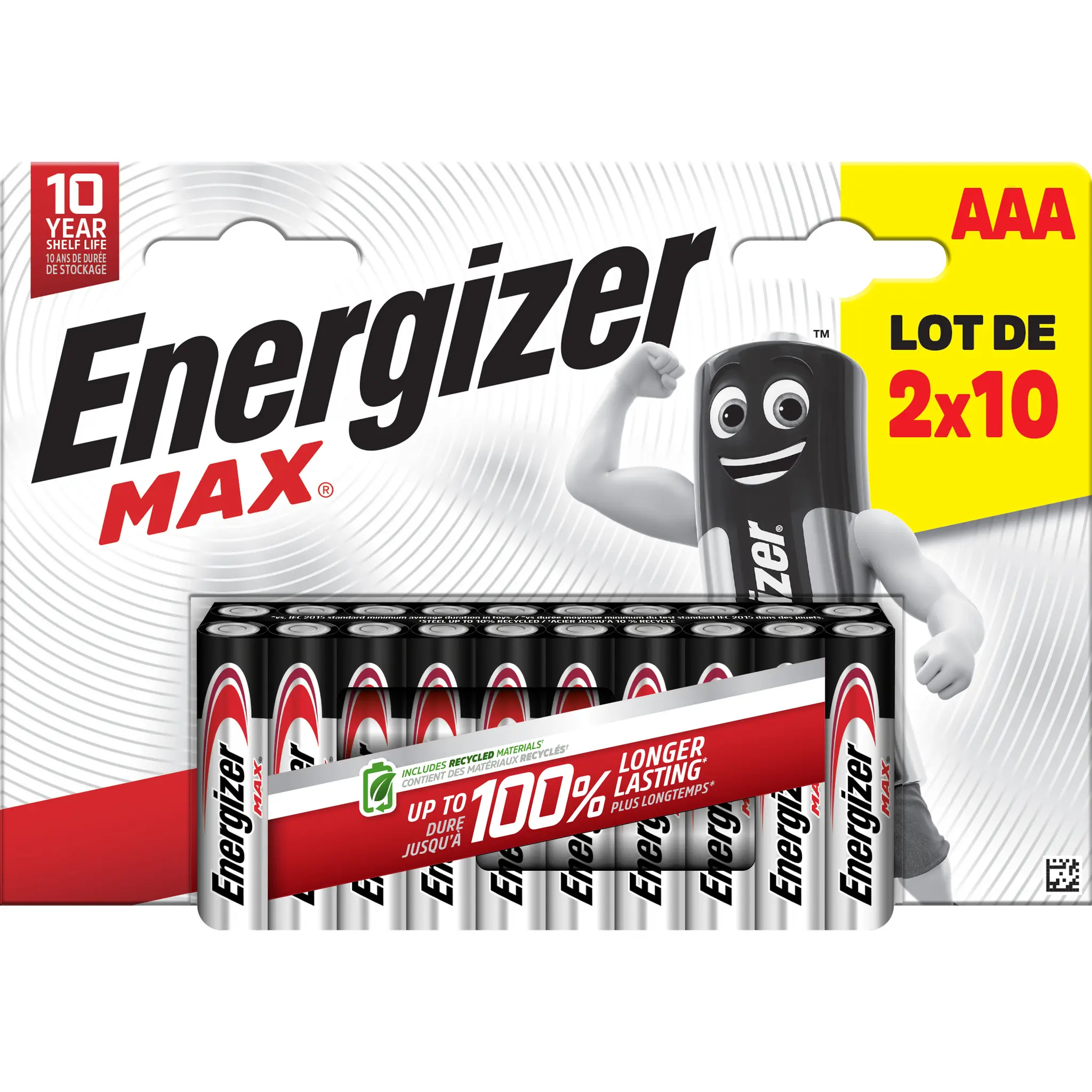 ENERGIZER Lot de 20 piles Alcaline MAX AAA/ LR03