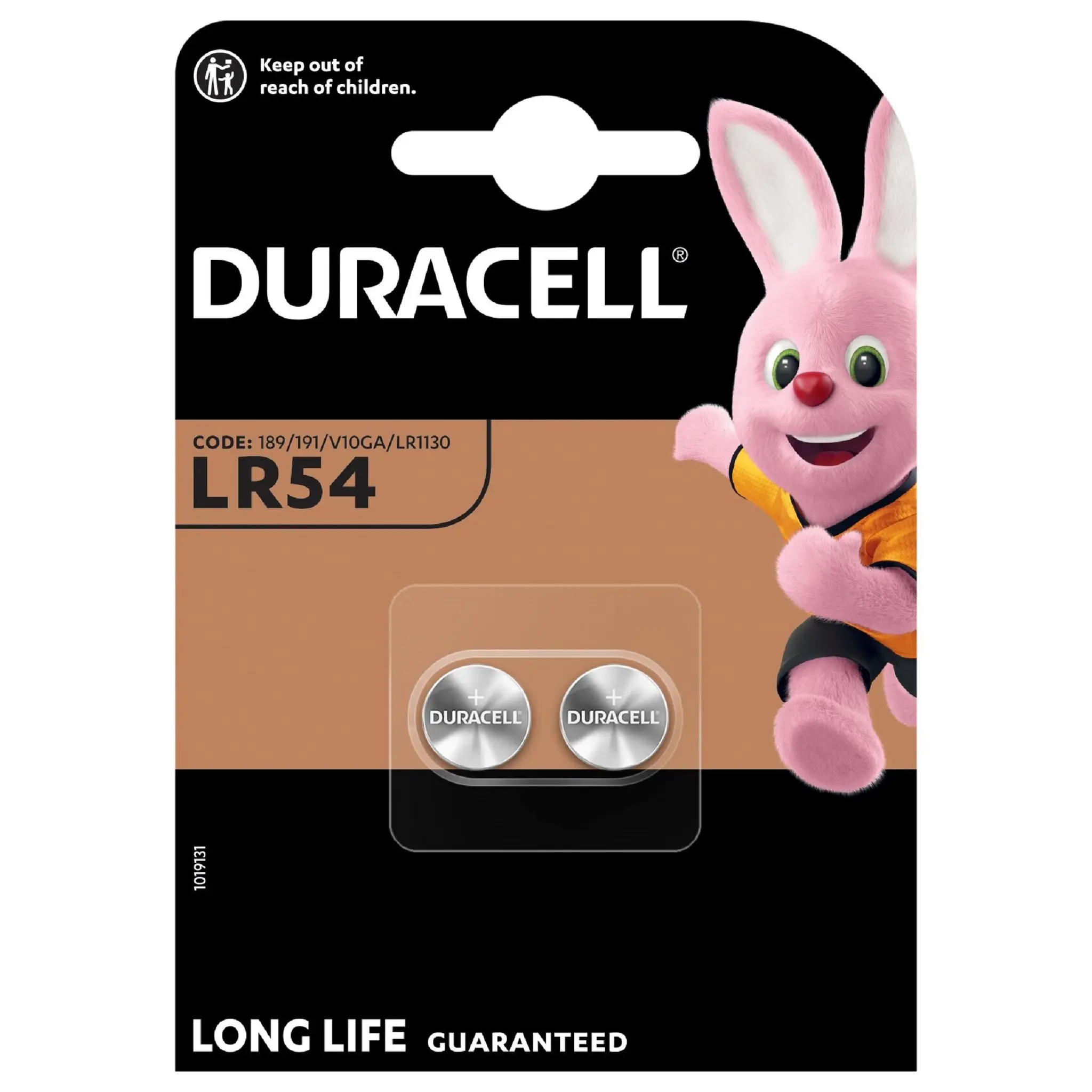 DURACELL Lot de 2 piles boutons alcalines LR54 / LR1130 / AG10