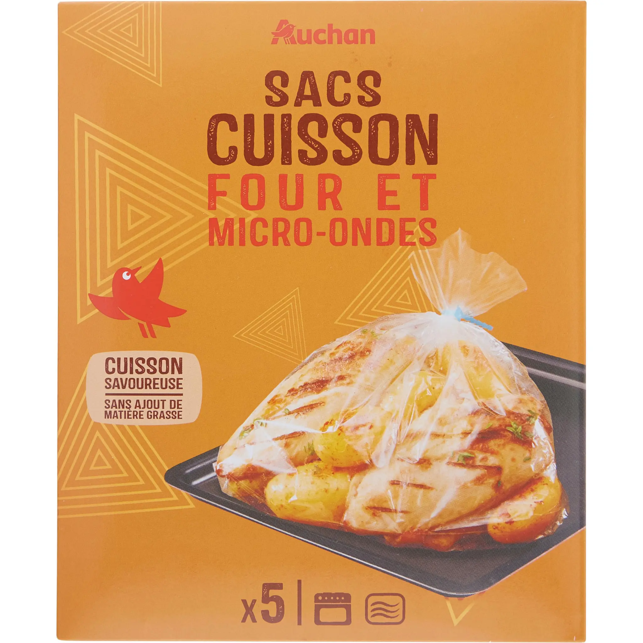 AUCHAN Sacs pour cuisson au four et micro ondes 35x45cm