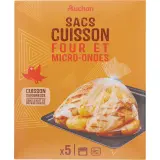 AUCHAN Sacs pour cuisson au four et micro ondes 35x45cm