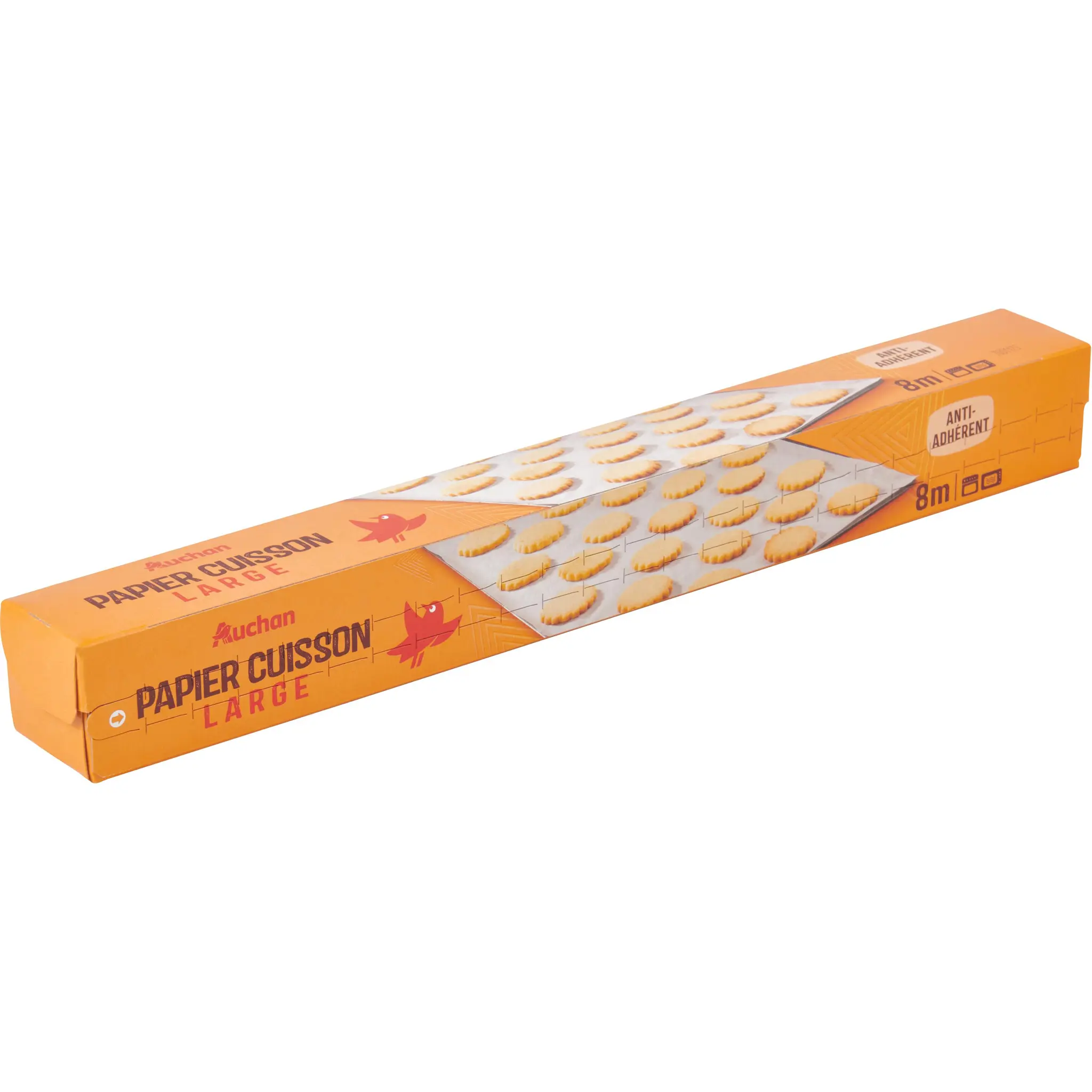 AUCHAN Papier cuisson non adhérent et large