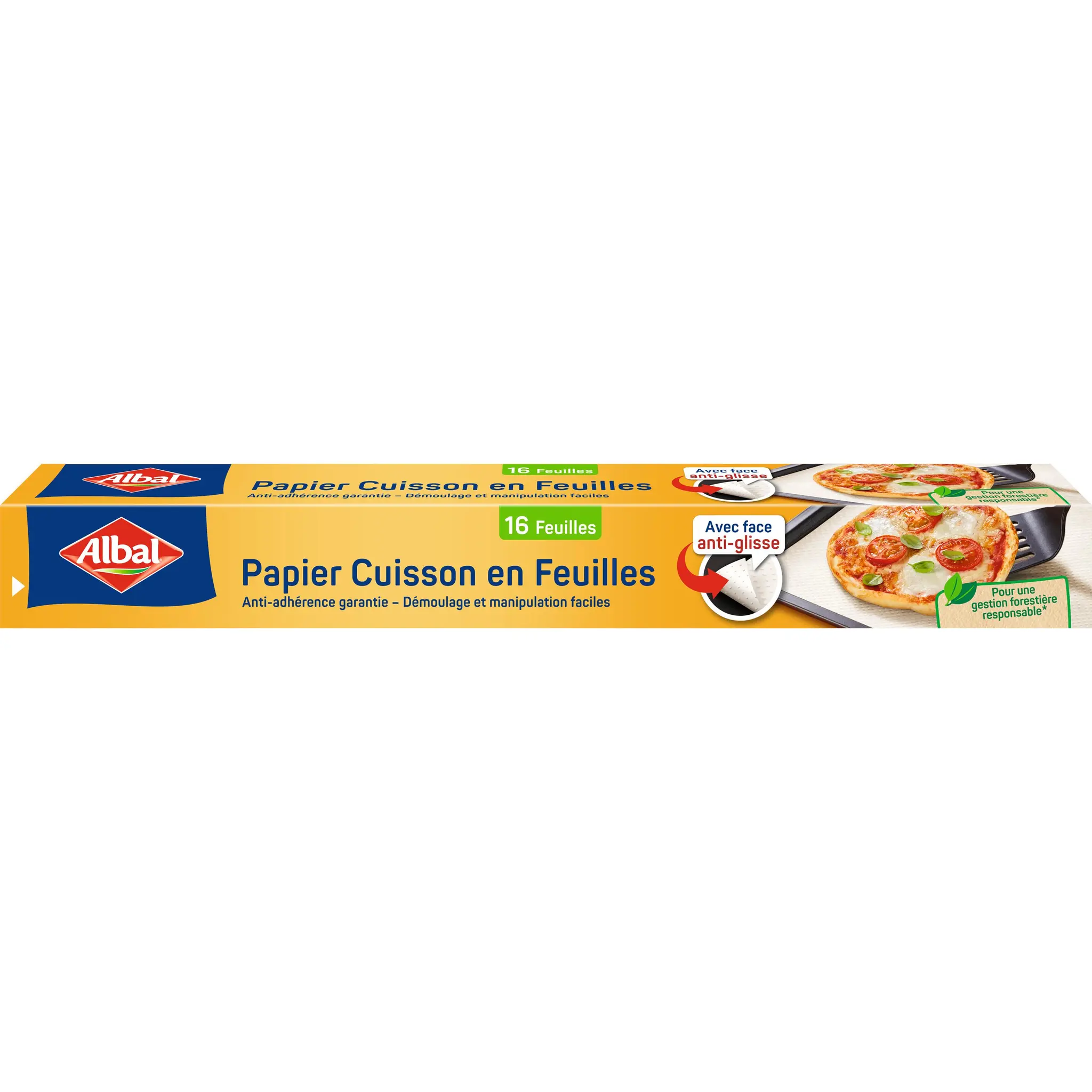 ALBAL Papier cuisson en feuilles surface anti-glisse 42cm x 38cm