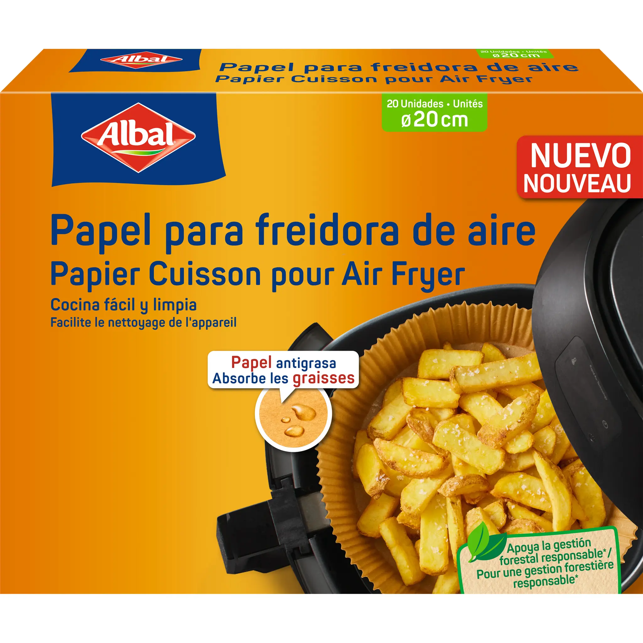 ALBAL Papier cuisson pour air fryer