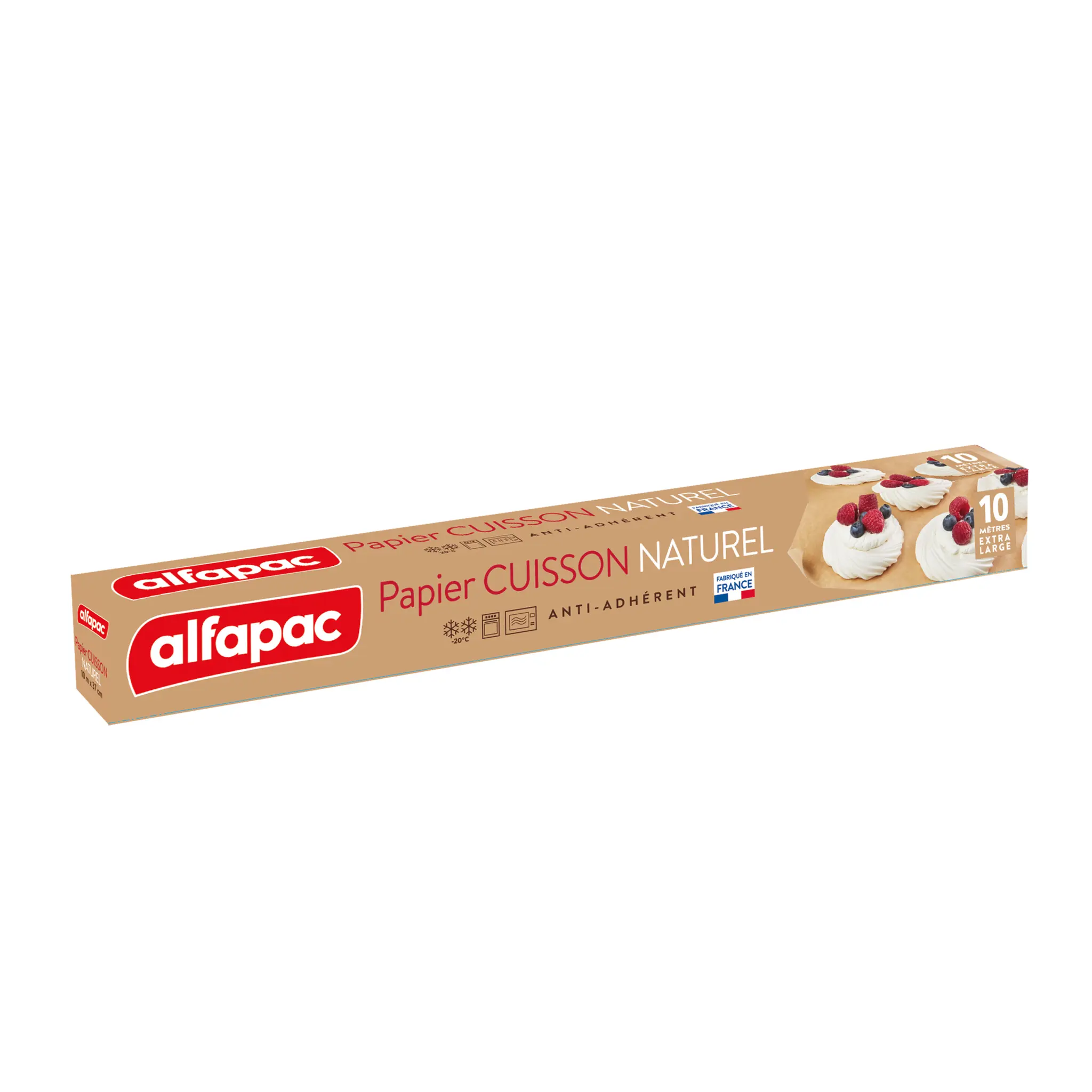 ALFAPAC Papier cuisson naturel anti-adhérent large 10m