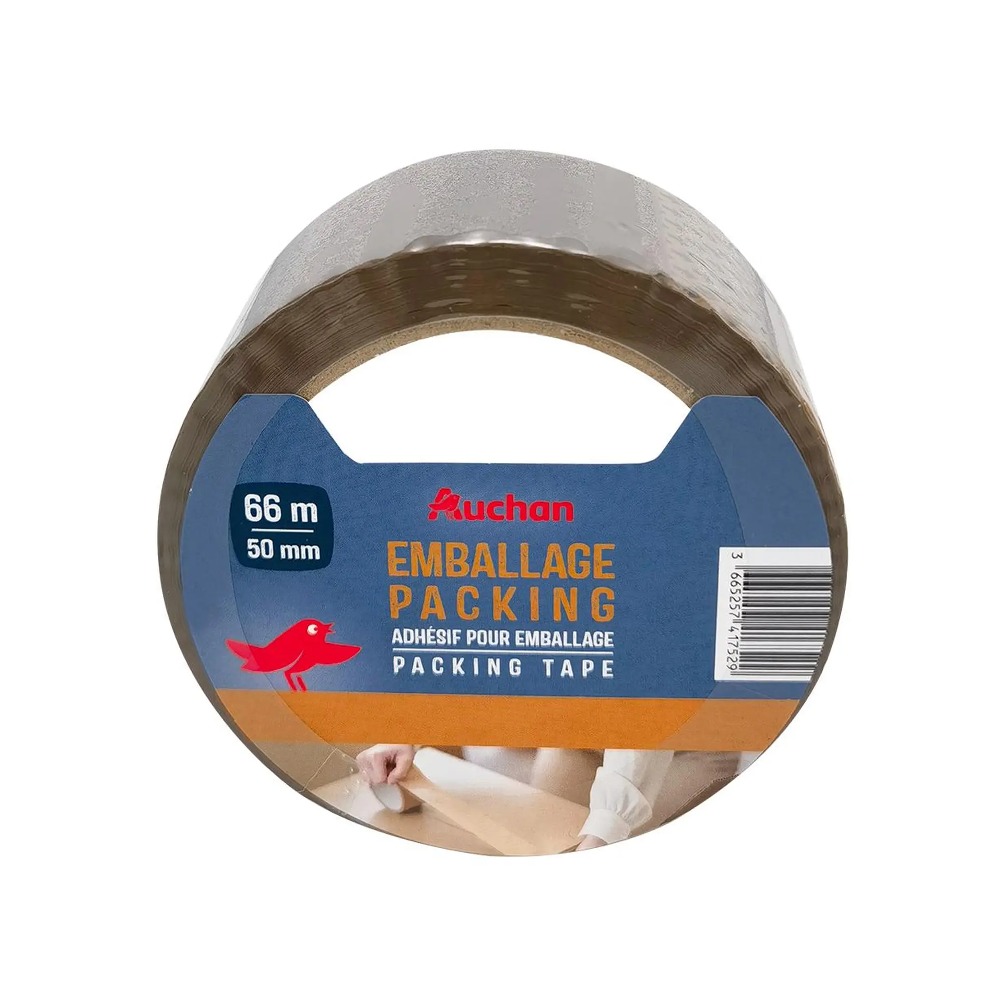 AUCHAN Ruban adhésif d'emballage 66m x 50mm - Marron