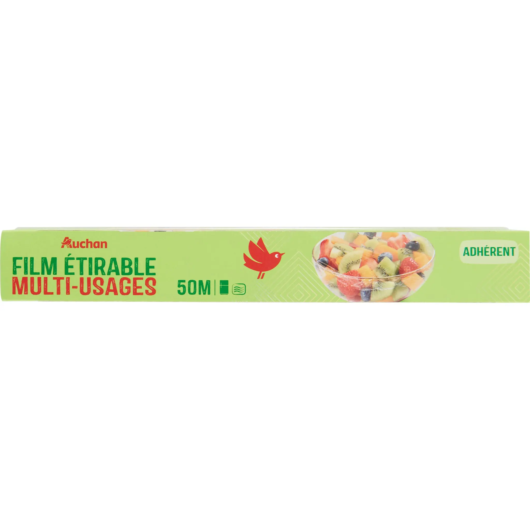 AUCHAN Film alimentaire étirable et adhérent 50m