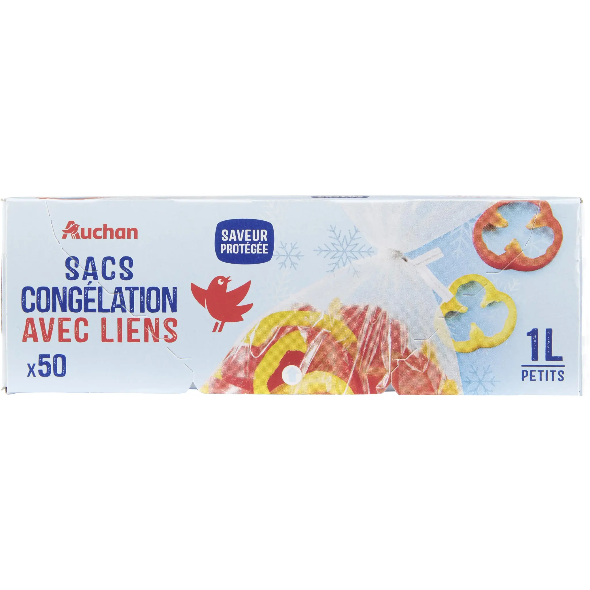 AUCHAN Sacs de congélation avec liens 1L