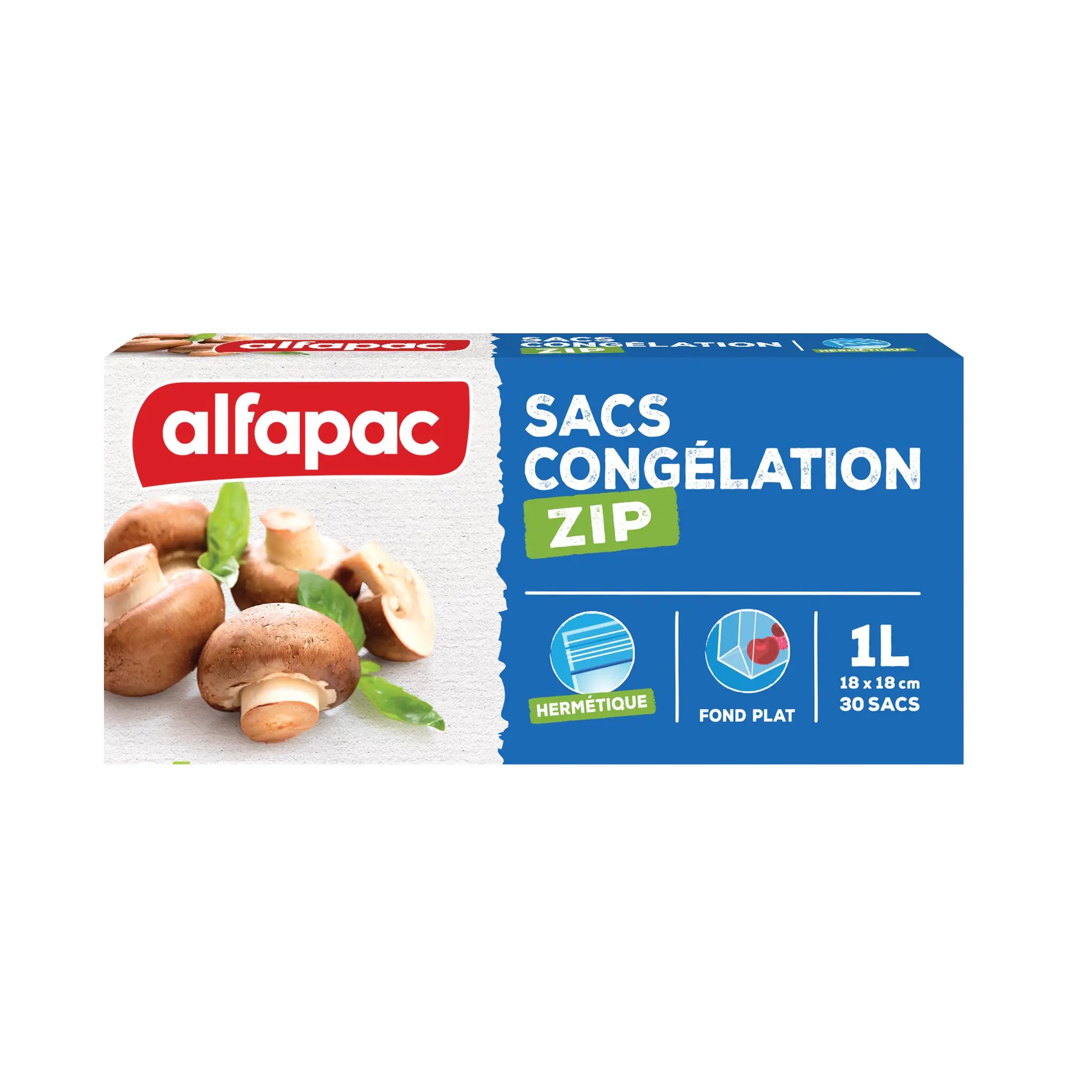 ALFAPAC Sacs de congélation fermeture zip 1L