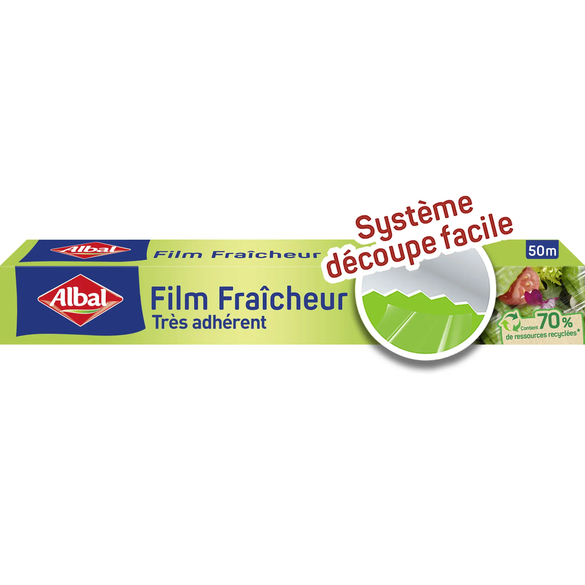 ALBAL Film alimentaire 70% de ressources recyclées 50m