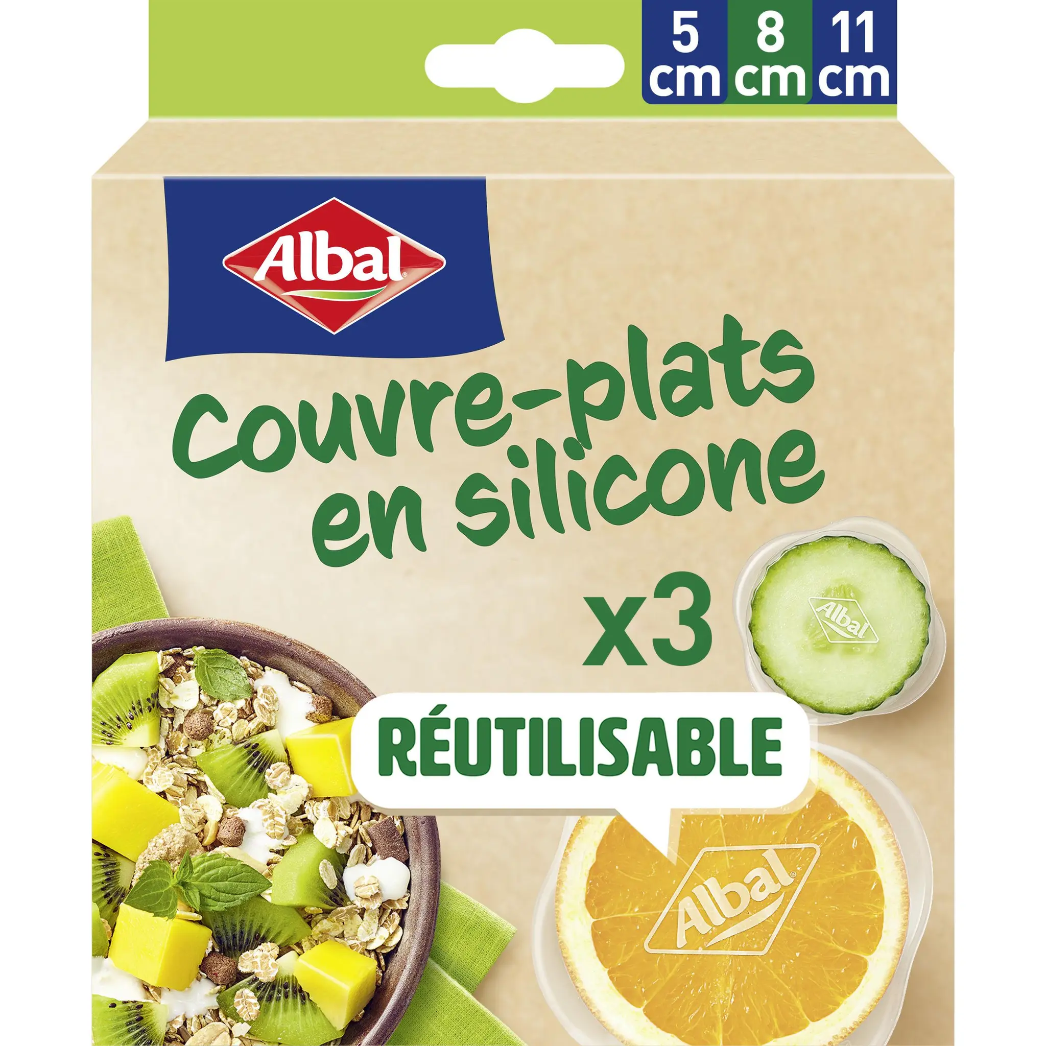 ALBAL Couvre plat en silicone