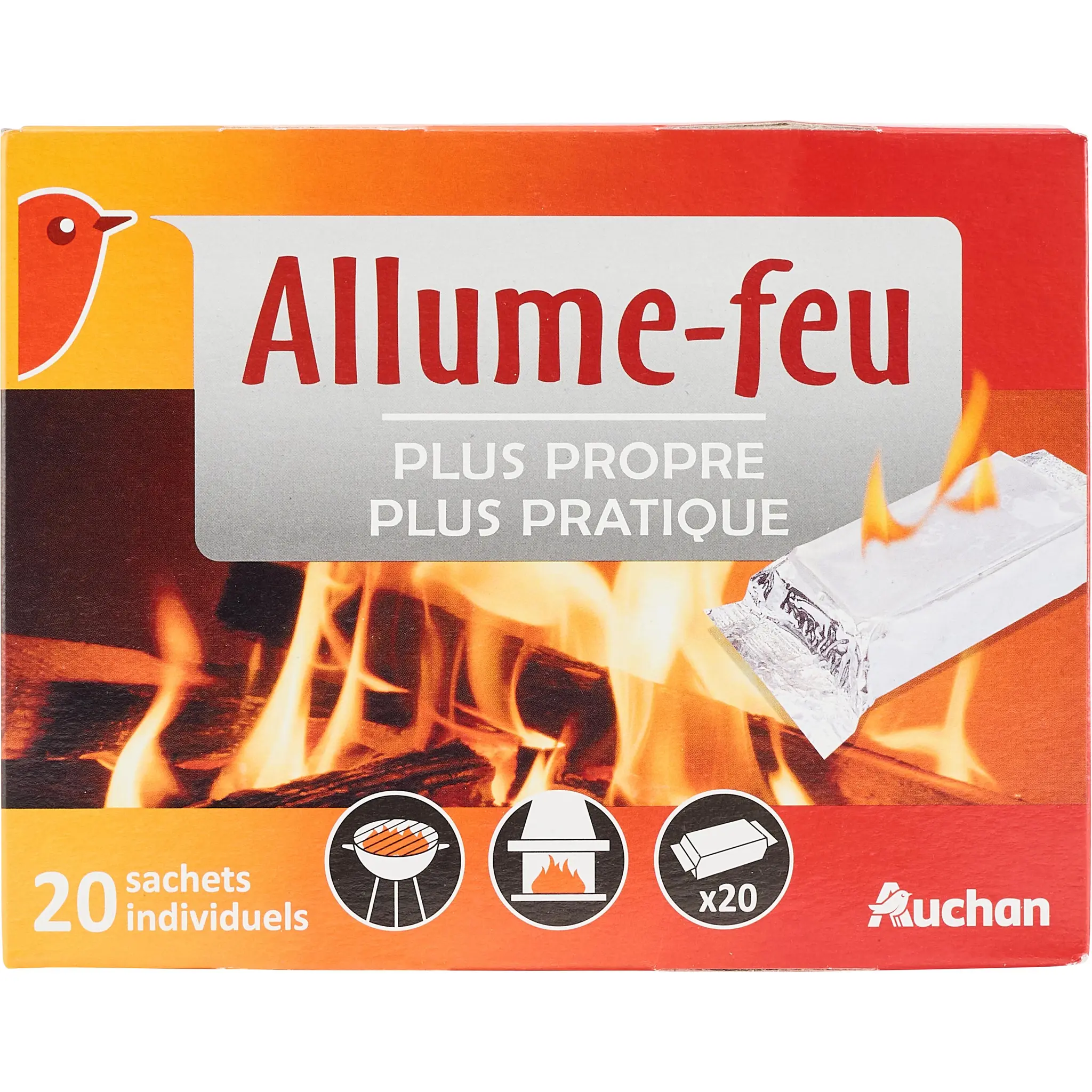AUCHAN Allume-feux en sachets individuels