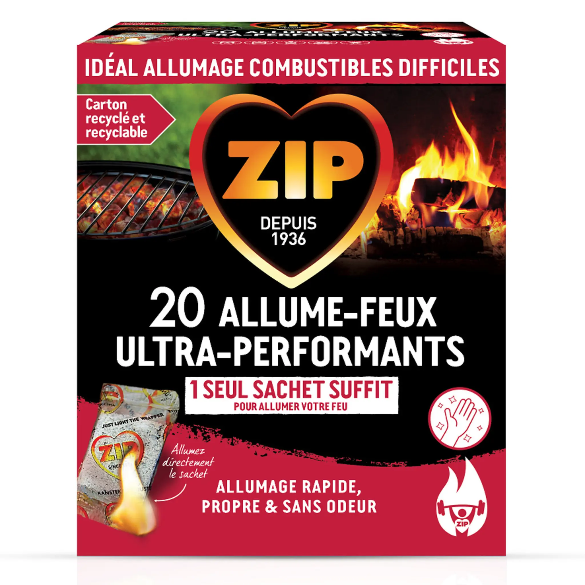 ZIP Allume-feux sachets sans odeur