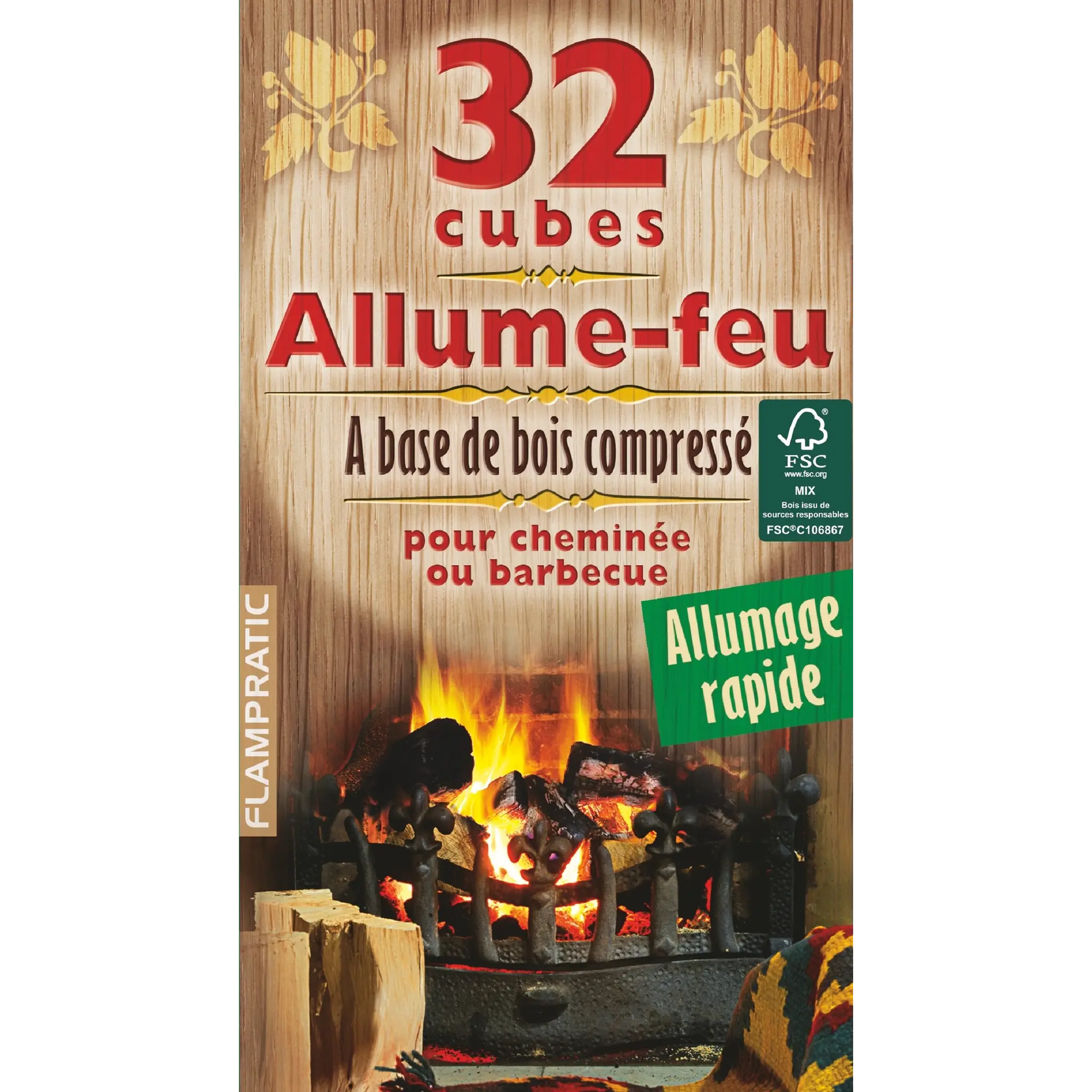 32 cubes allume-feu