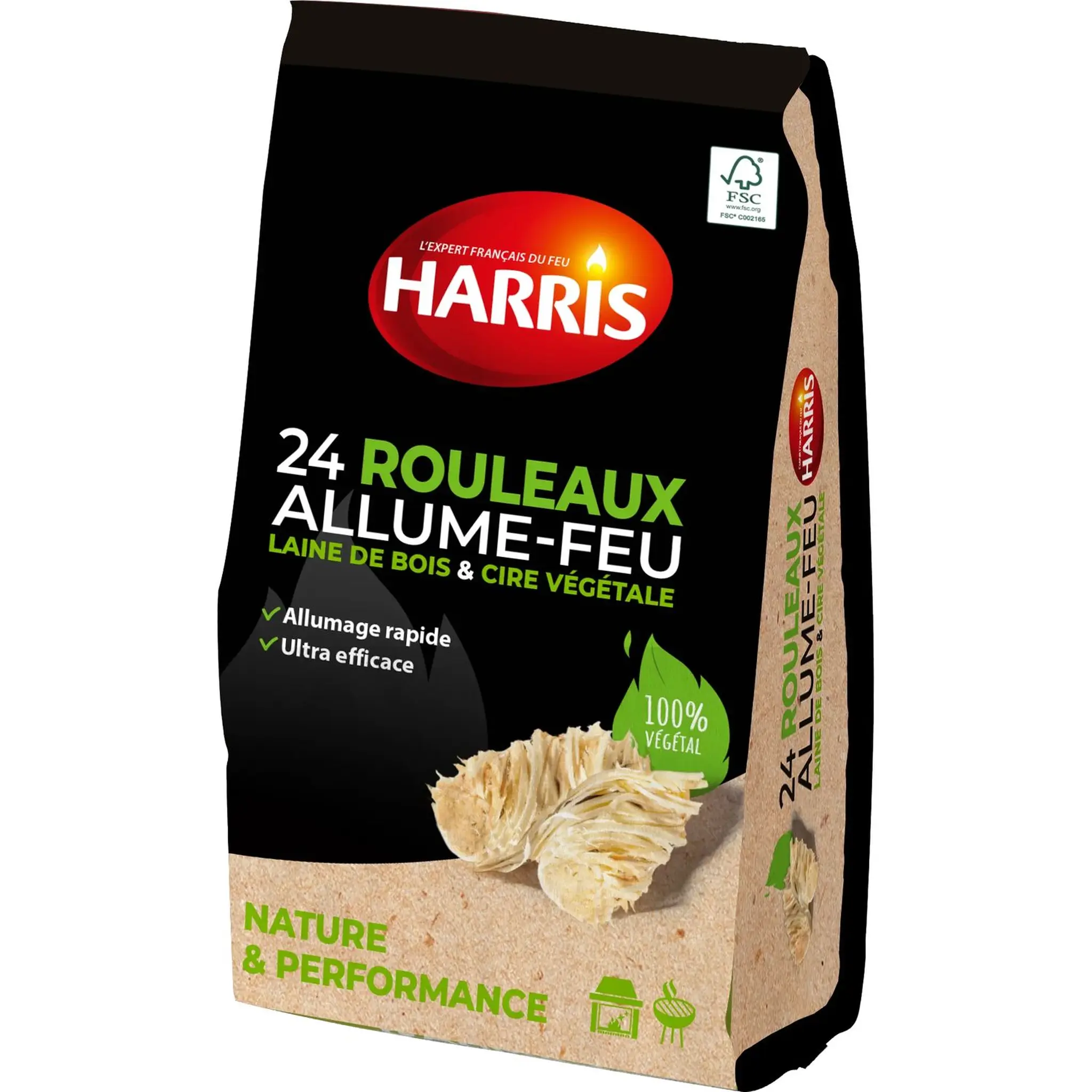 HARRIS Allume-feux rouleaux de laine de bois et cire végétale